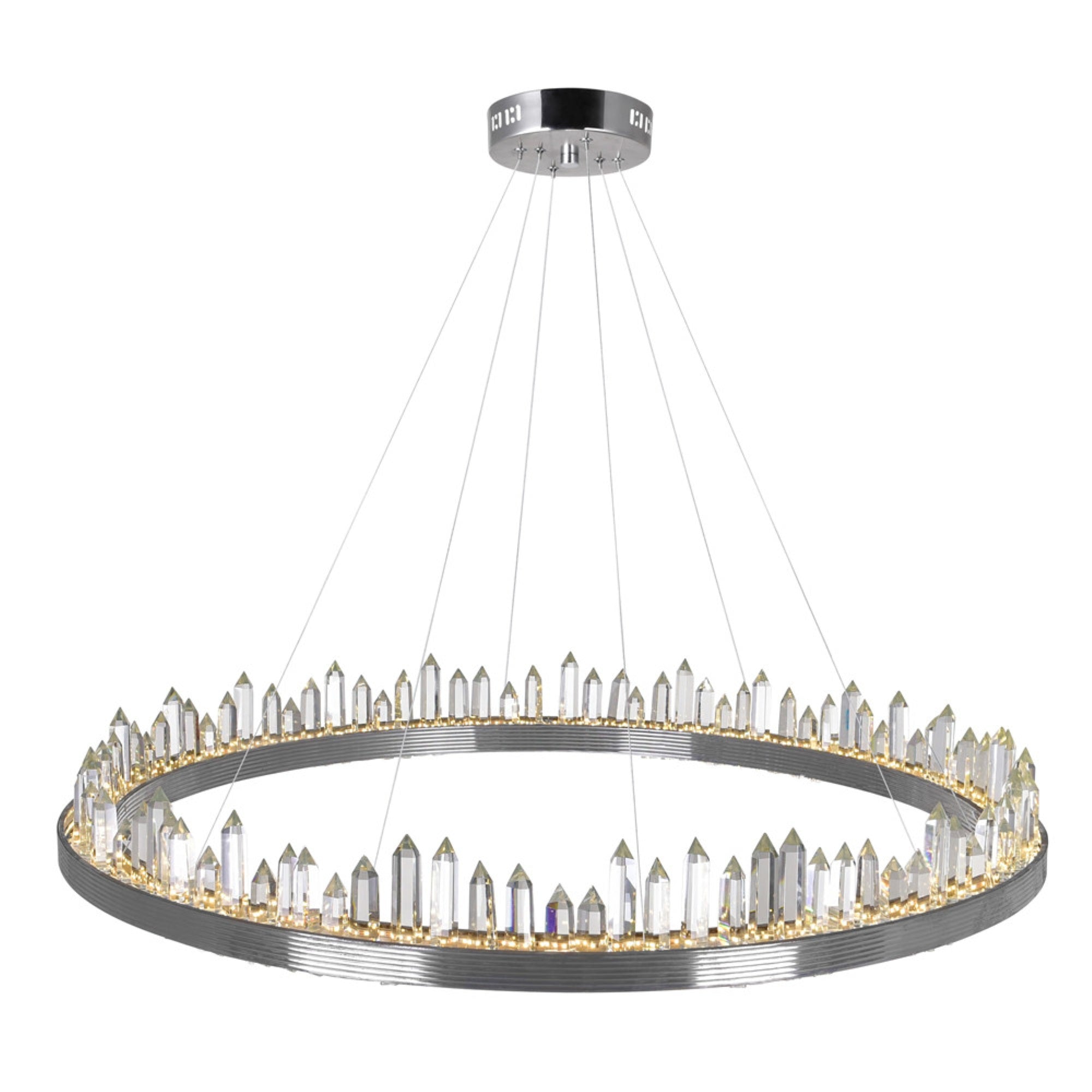 LED Chandelier with Polished Nickel Finish