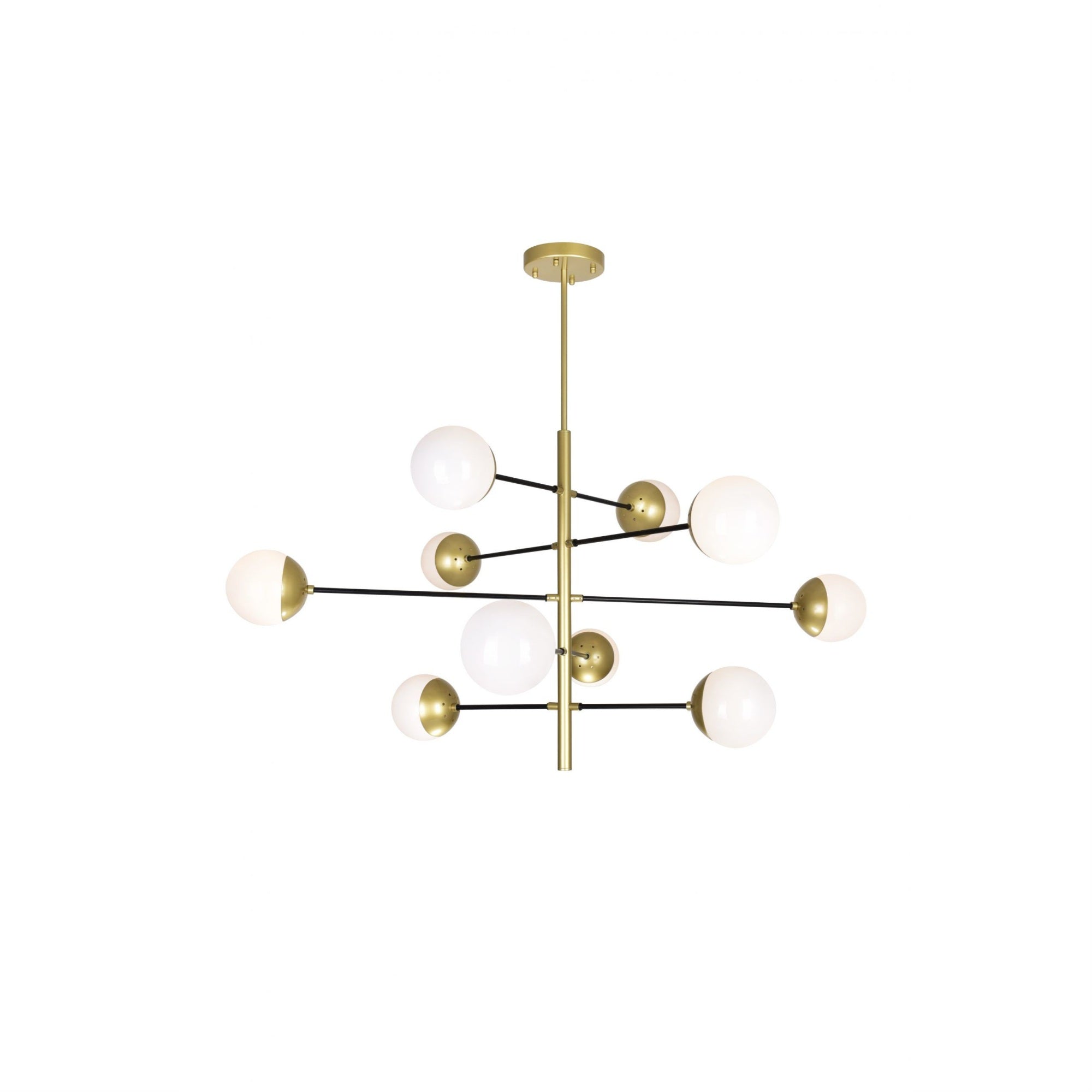 10 Light Chandelier with Medallion Gold Finish