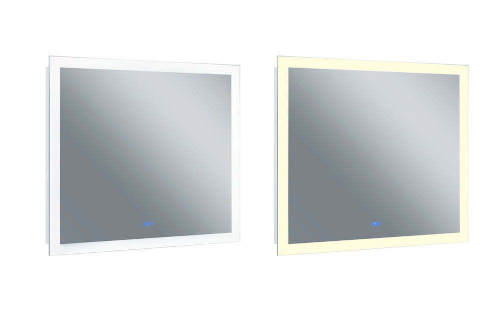 Rectangle Matte White LED 40 in. Mirror From our Abigail Collection