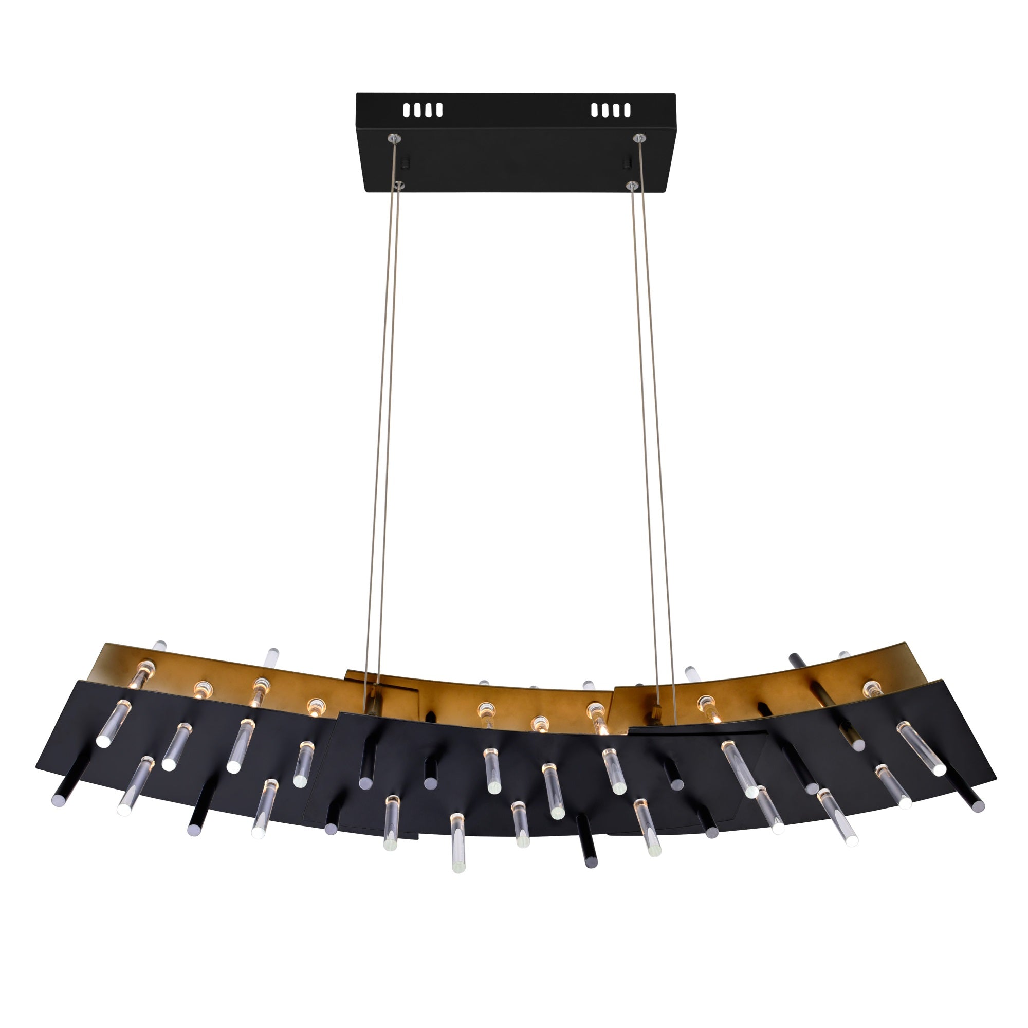 CWI Lighting Gondola LED Chandelier, Metal, Black, Model 1244P40-101