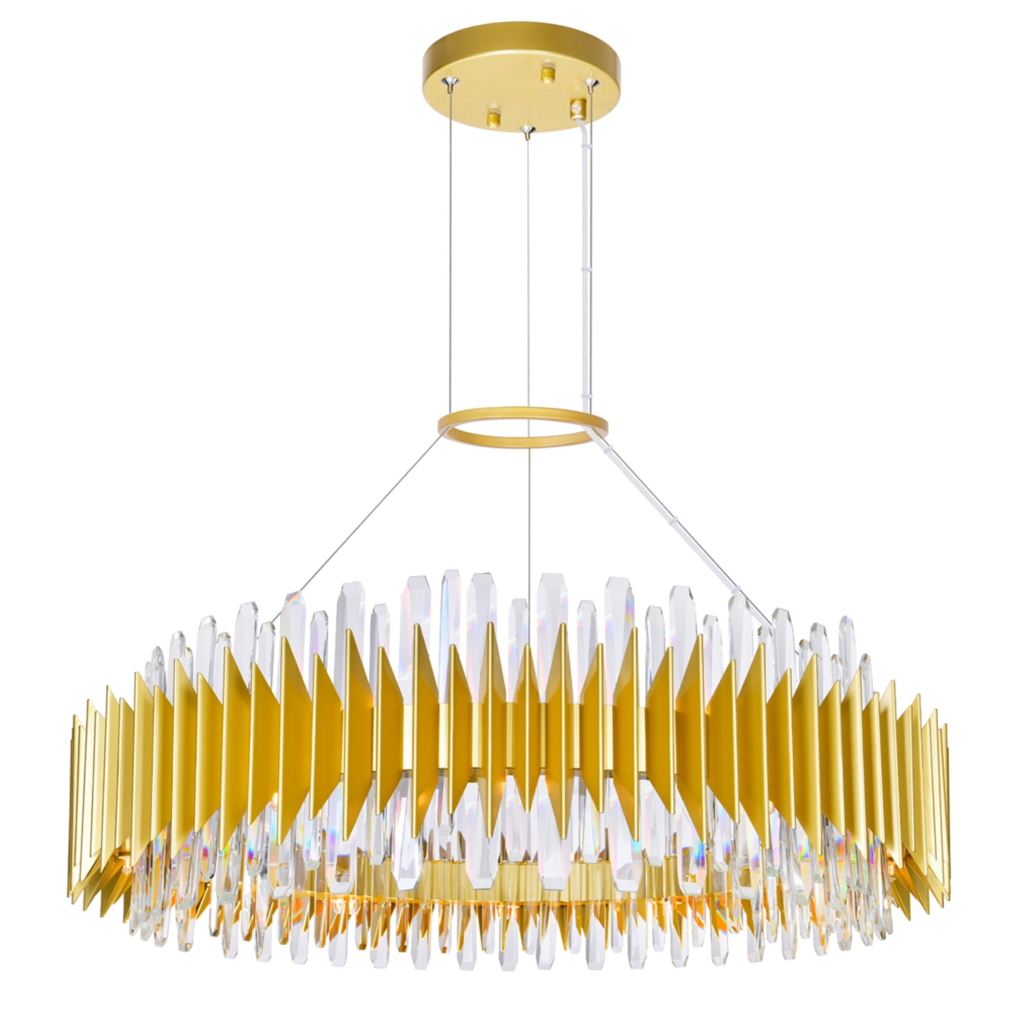 Cwi Lighting Cityscape 24-Light Satin Gold Metal Chandelier - Contemporary Design