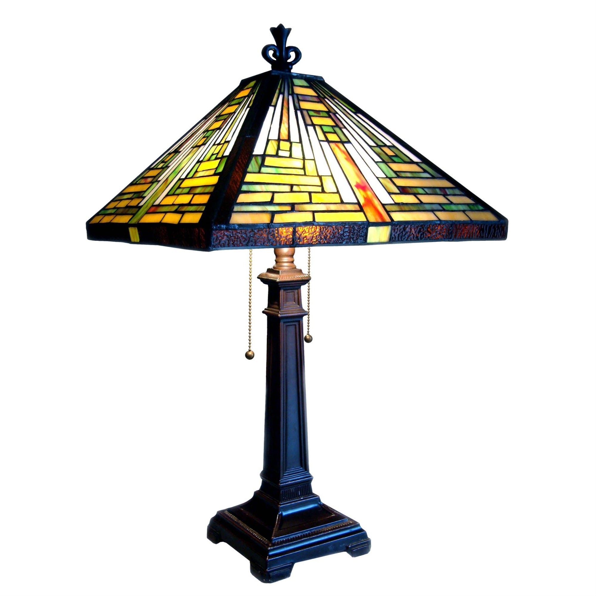 Chloe Lighting CH20008G-TL2 Tiffany-Style Mission 2-Light Table Lamp, 24 x 14 x 14, Bronze