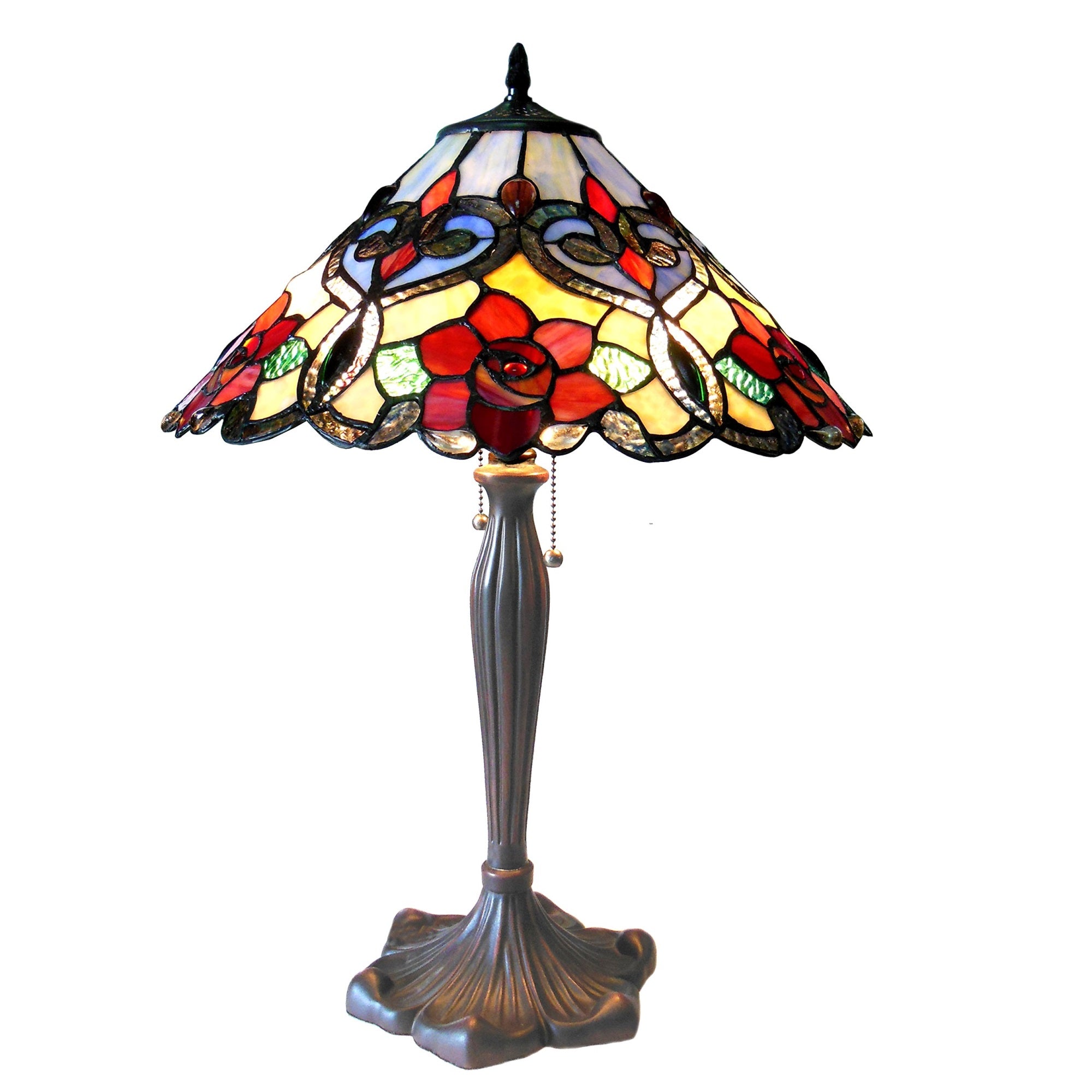 Chloe Ch15056Rf17-Tl2 Lindsay Tiffany-Style Rosestable Lamp With 17&quot; Shade