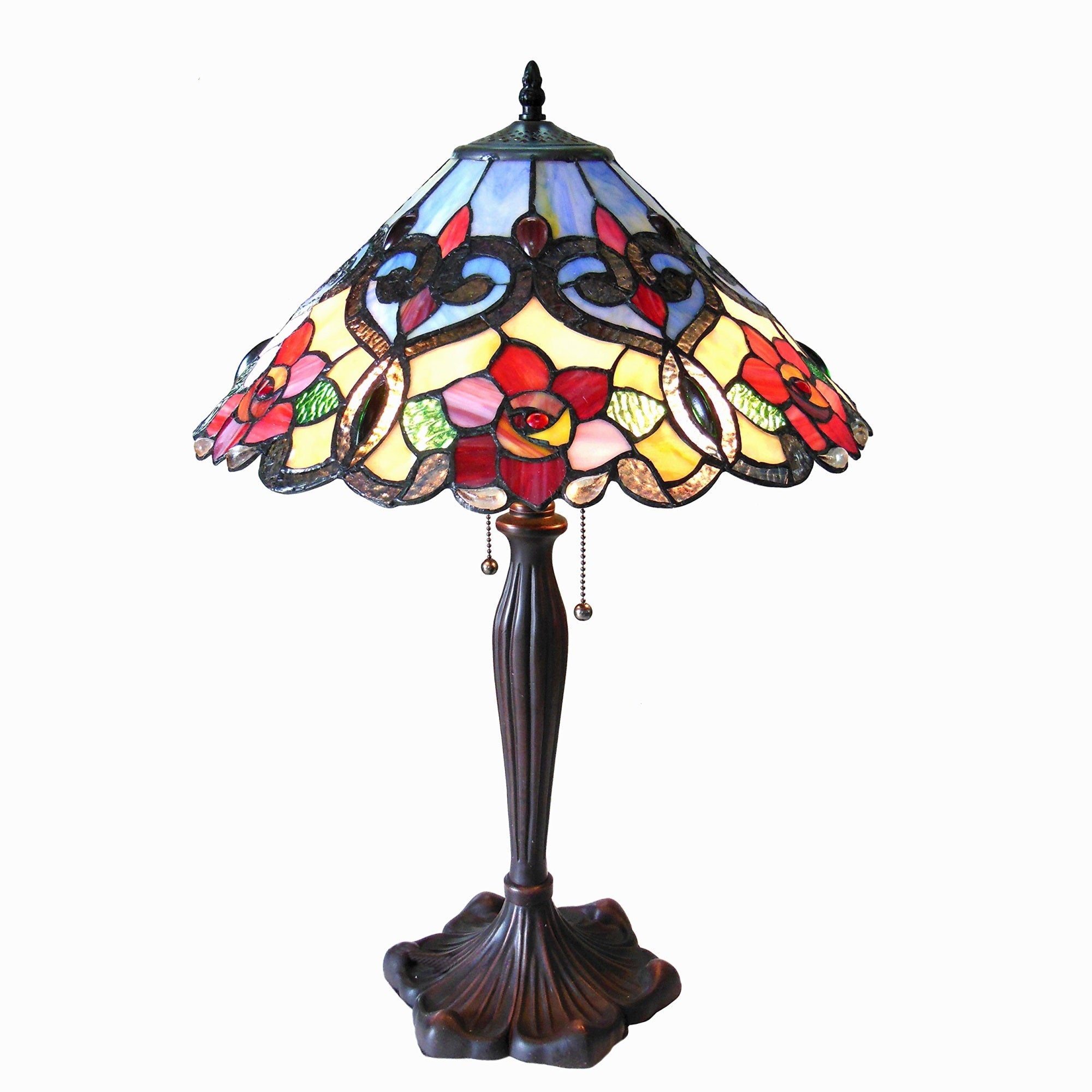 Chloe Ch15056Rf17-Tl2 Lindsay Tiffany-Style Rosestable Lamp With 17&quot; Shade