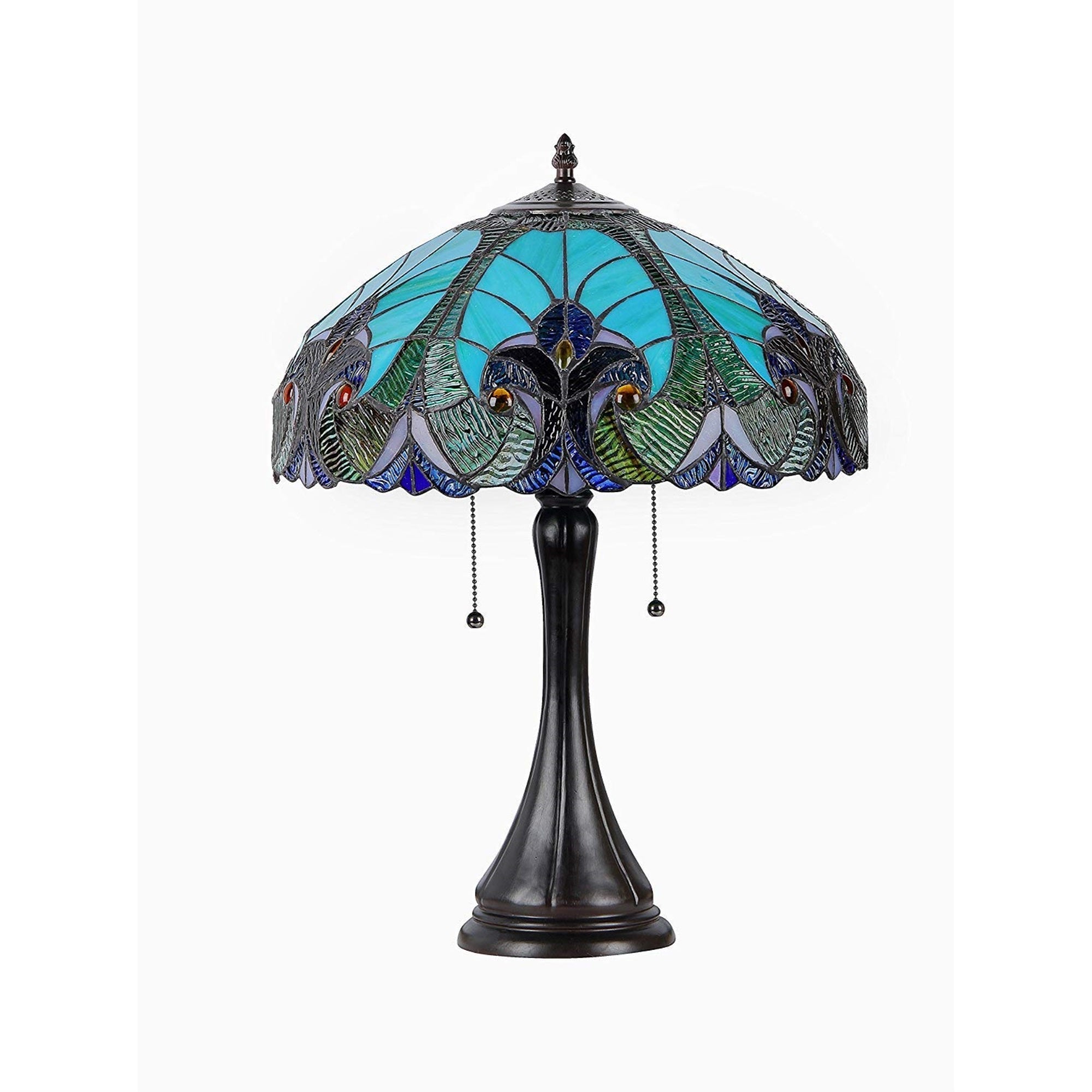 Chloe Lighting Amor Tiffany-Style 2 Light Victorian Table Lamp 16'' Shade