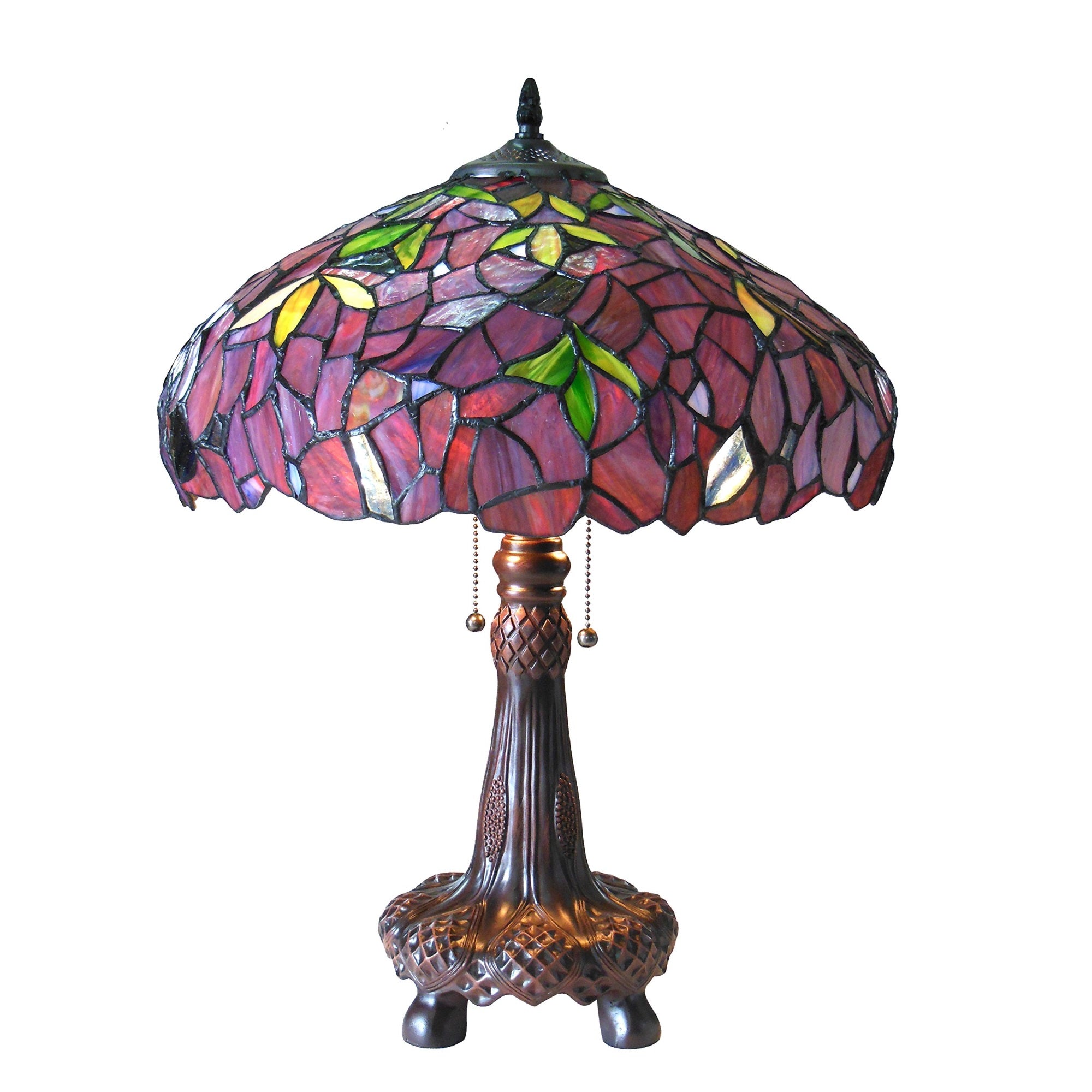Chloe Ch18045Pw16-Tl2 Katie Tiffany-Style Wisteria Table Lamp With 16&quot; Shade, 22.5 X 16 X 16, Multicolor