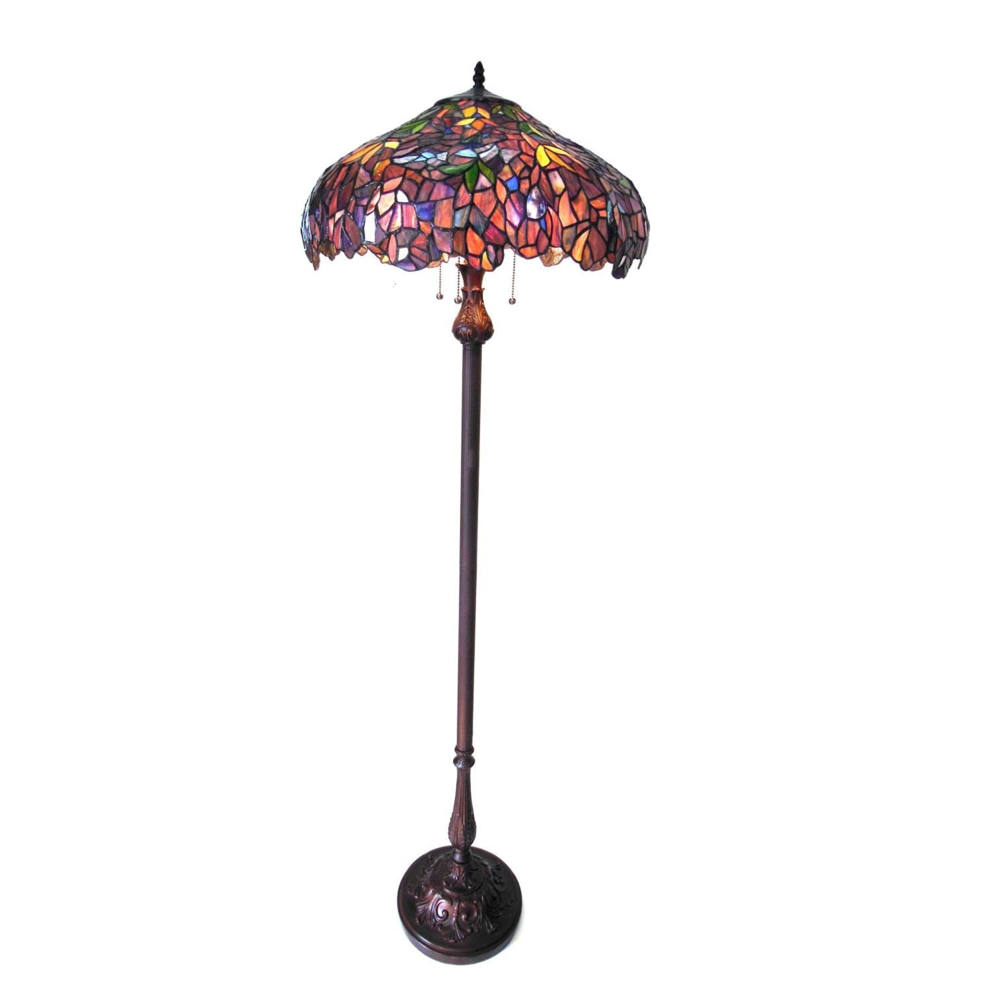 Chloe Ch18045Pw20-Fl3 Katie Tiffany-Style Floor Lamp With 20&quot; Shade, 64 X 20 X 20, Multicolor