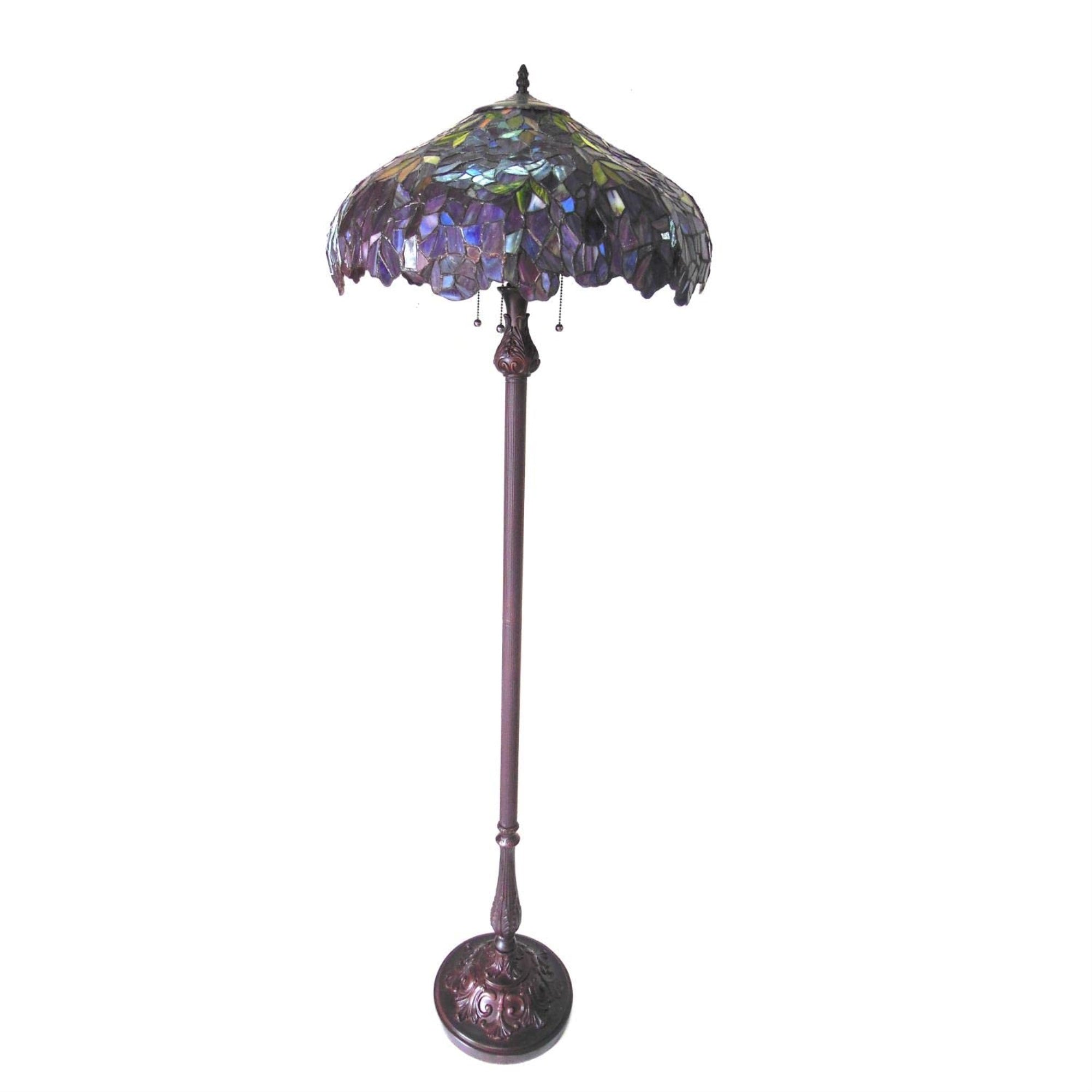 Chloe Ch18045Pw20-Fl3 Katie Tiffany-Style Floor Lamp With 20&quot; Shade, 64 X 20 X 20, Multicolor