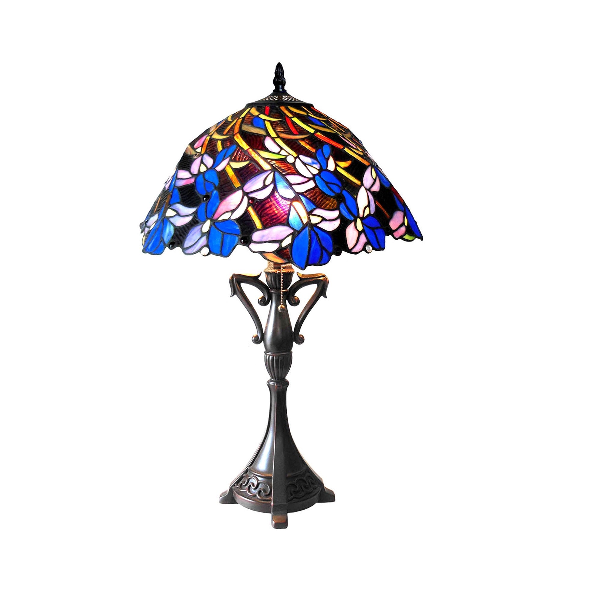 Chloe Ch18052Bf19-Tl2 Natalie Tiffany-Style Iris Table Lamp With 19&quot; Shade, 26 X 19 X 19, Multicolor