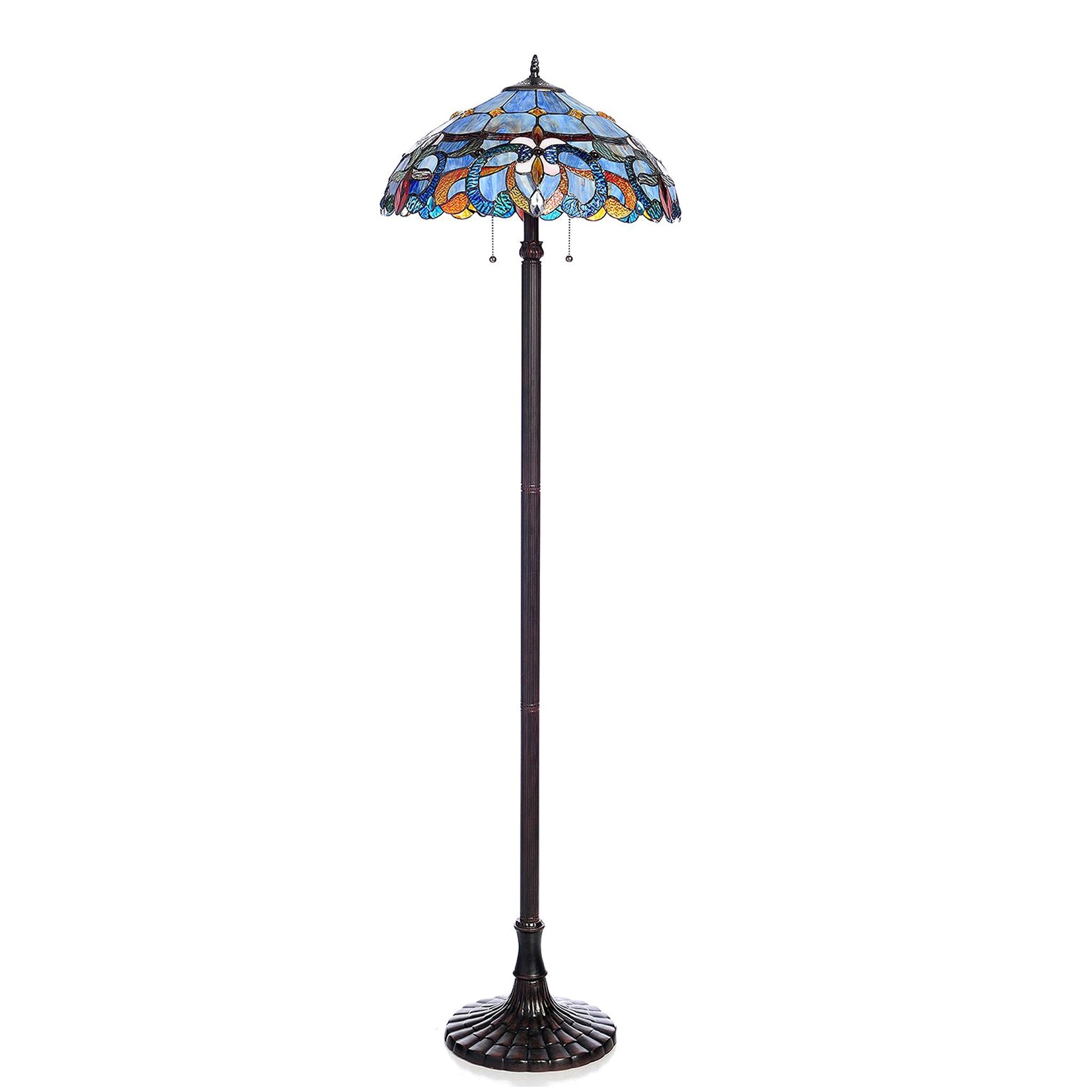 Chloe Nora Floor Lamp, One Size, Multicolor, Glass, Model CH18091PV18-FL2