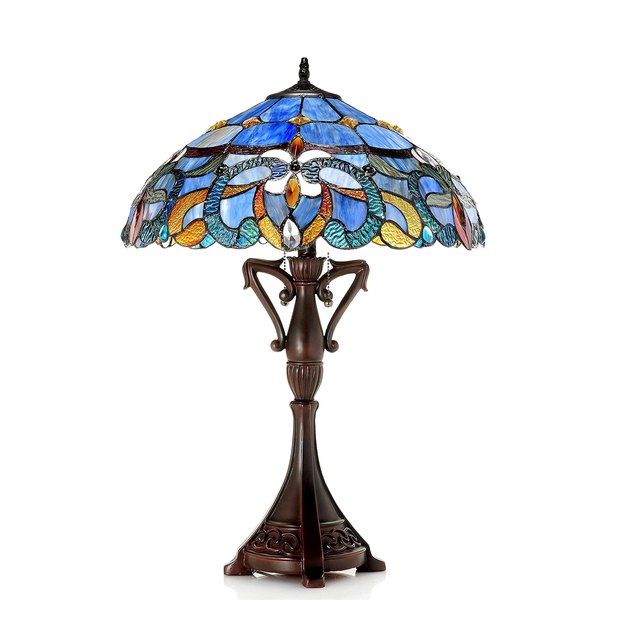 CHLOE Nora Table Lamp, Multicolor Glass, One Size, Model CH18091PV18-TL2