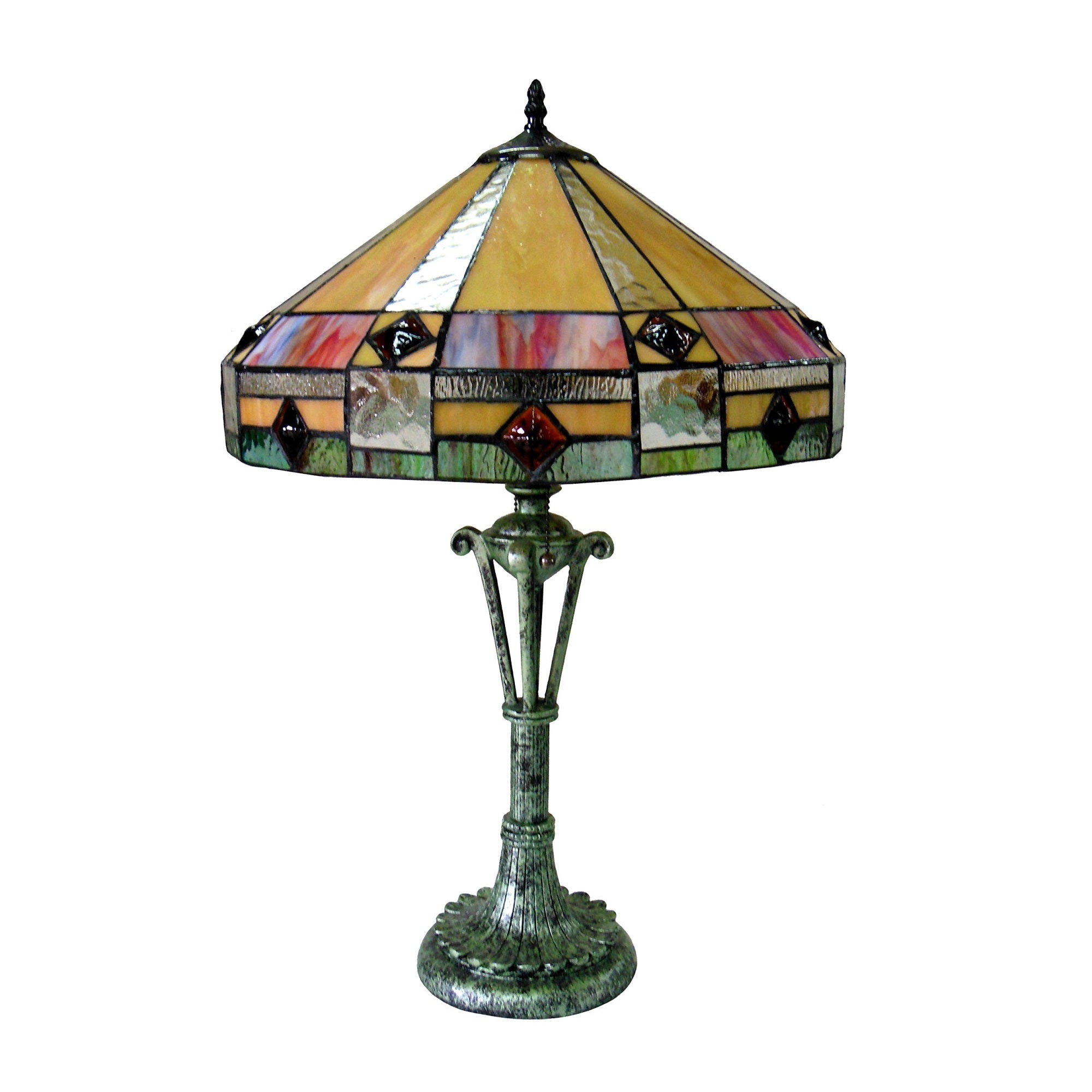 Chloe Ch18143Am18-Tl2 Ridley Tiffany-Style Mission Table Lamp With 18&quot; Shade, 26.5 X 18 X 18, Multicolor