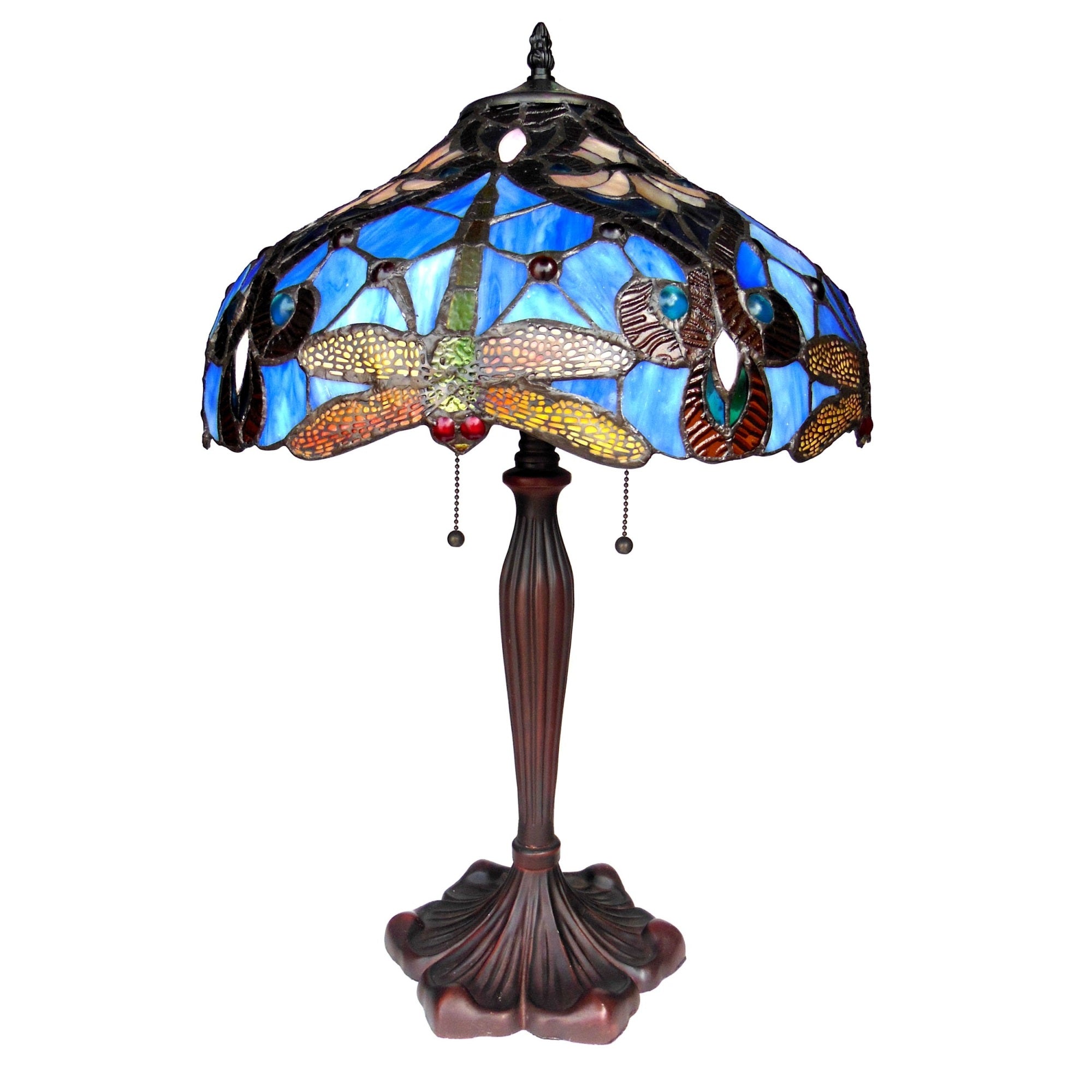 Chloe Lighting Ch1B717Bd17-Tl2 Julia Tiffany-Style Dragonfly 2-Light Table Lamp With Shade, 24 X 17 X 17&quot;
