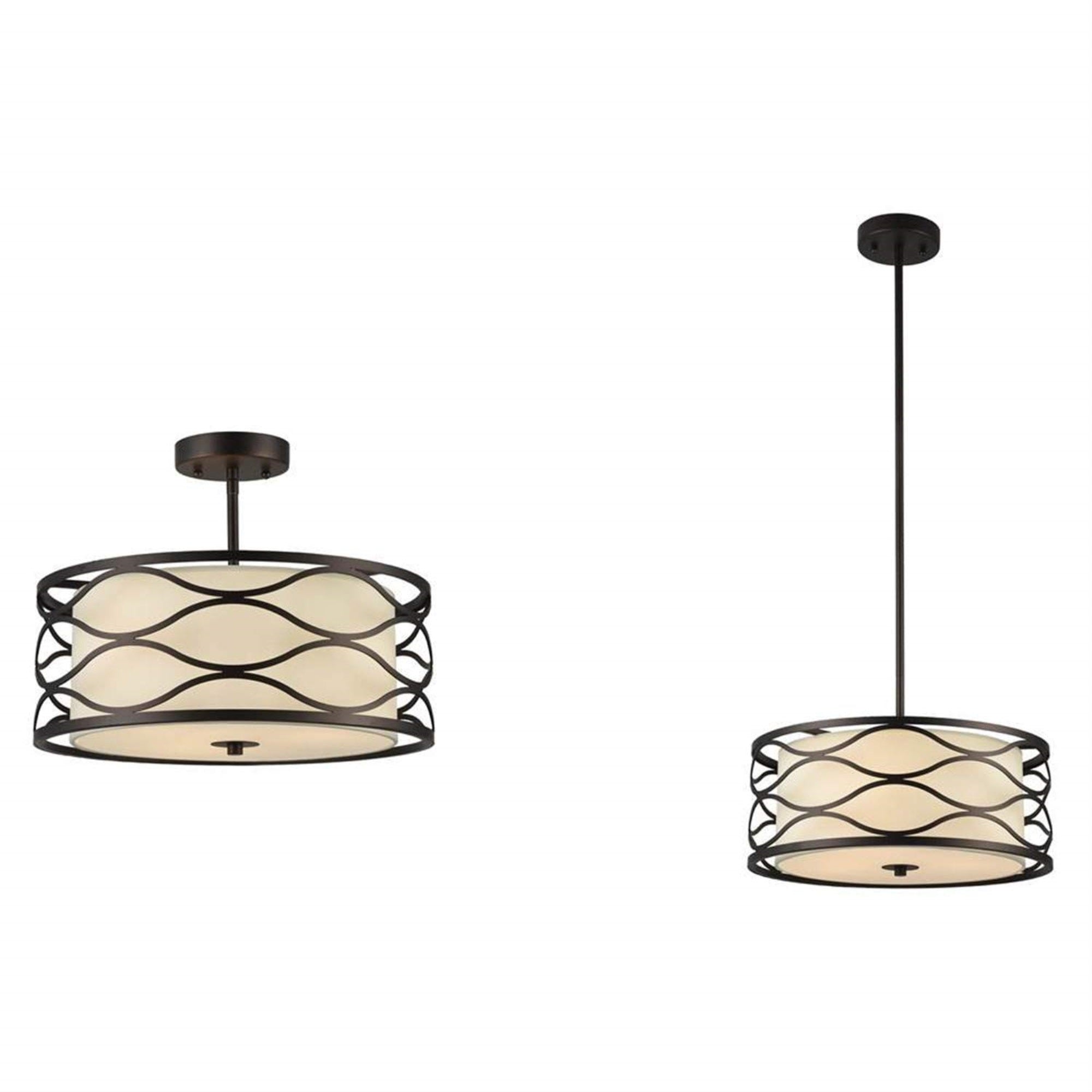 Chloe Ch20028Rb16-Sf3 Semi Flush Lighting, One Size, Rubbed Bronze
