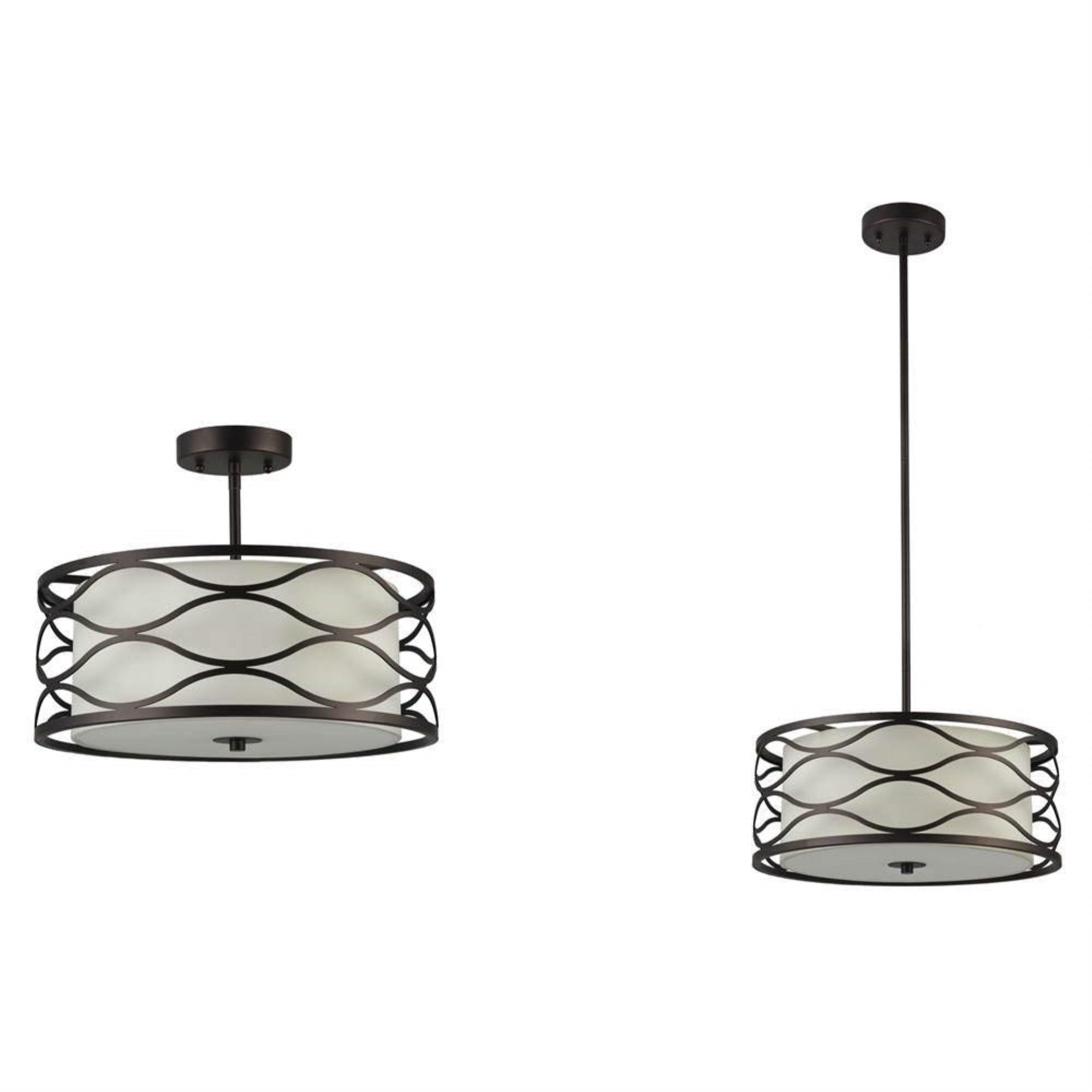 Chloe Ch20028Rb16-Sf3 Semi Flush Lighting, One Size, Rubbed Bronze