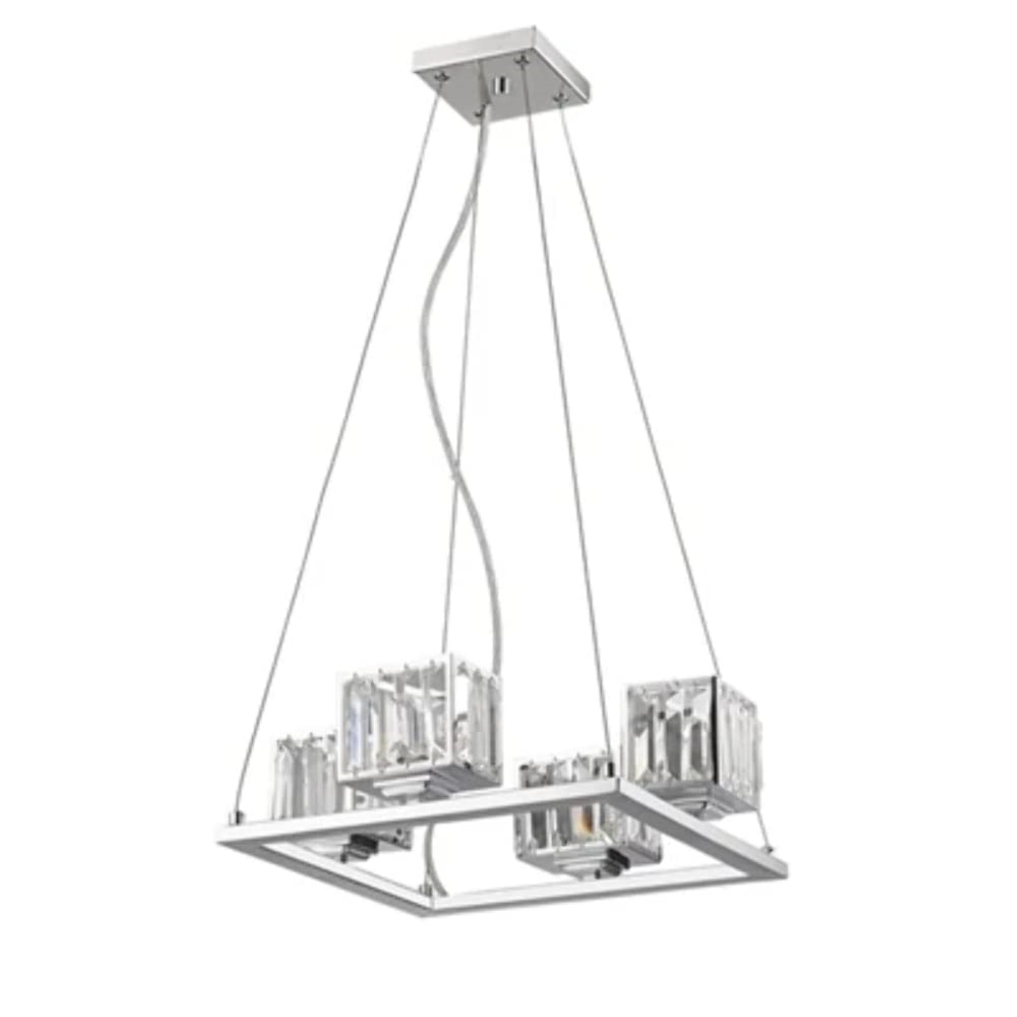 Chloe Trilluminate 4 Light Chrome Finish Crystal Shade Mini Chandelier 16" Wide