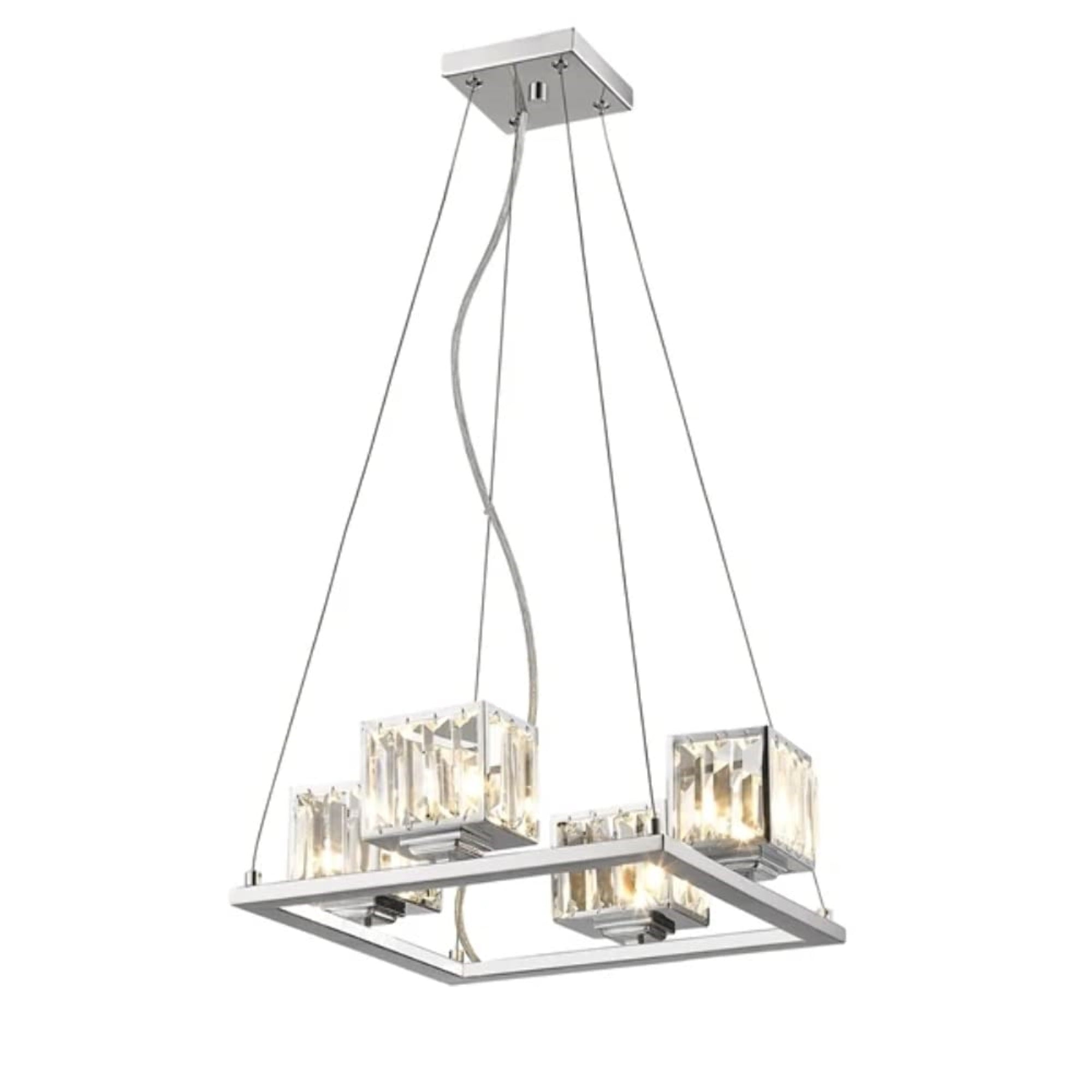 Chloe Trilluminate 4 Light Chrome Finish Crystal Shade Mini Chandelier 16" Wide