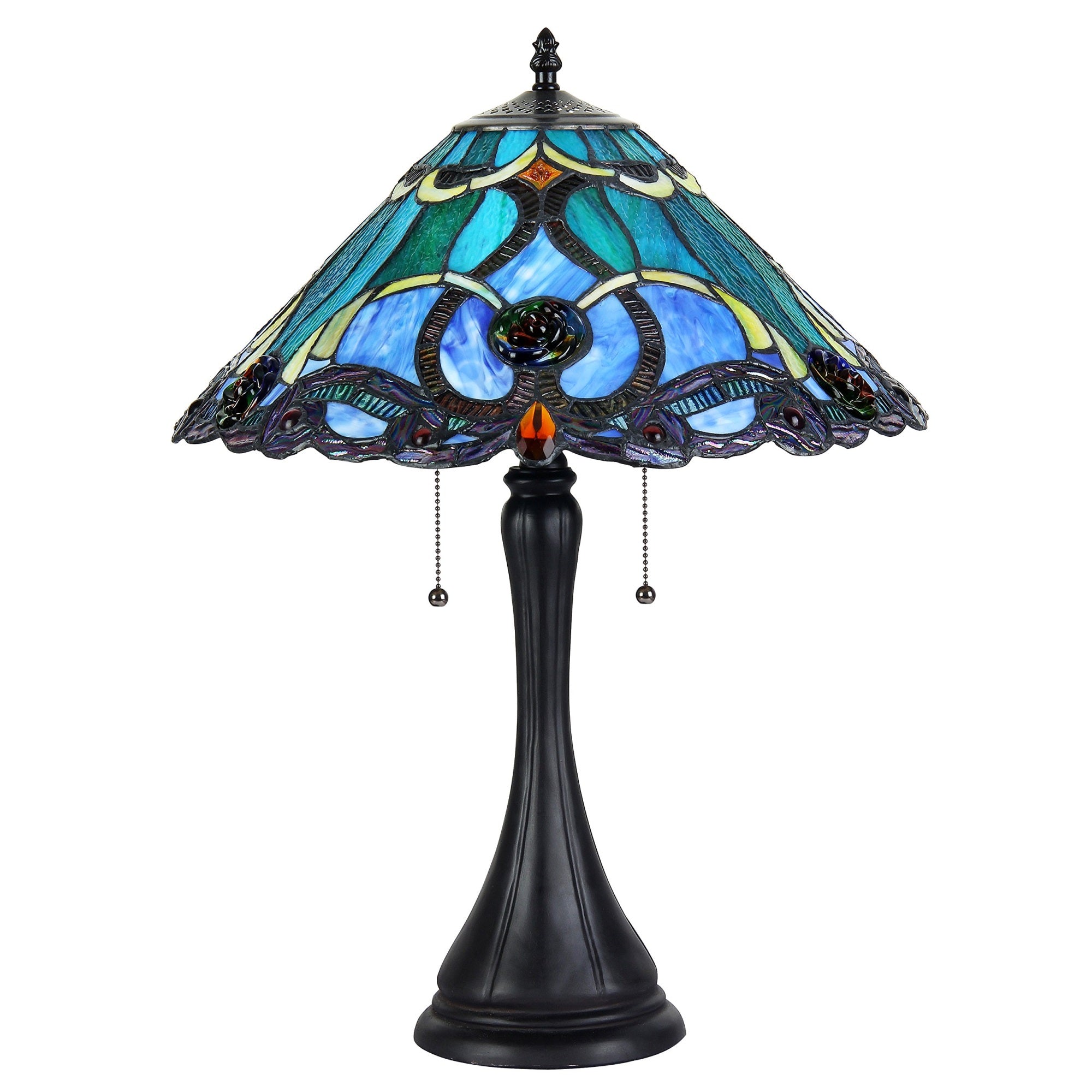 Chloe Ch35372Bv16-Tl2 16&quot; Shade Tiffany-Style 2 Light Victorian Table Lamp, 21.3 X 15.7 X 15.7, Bronze