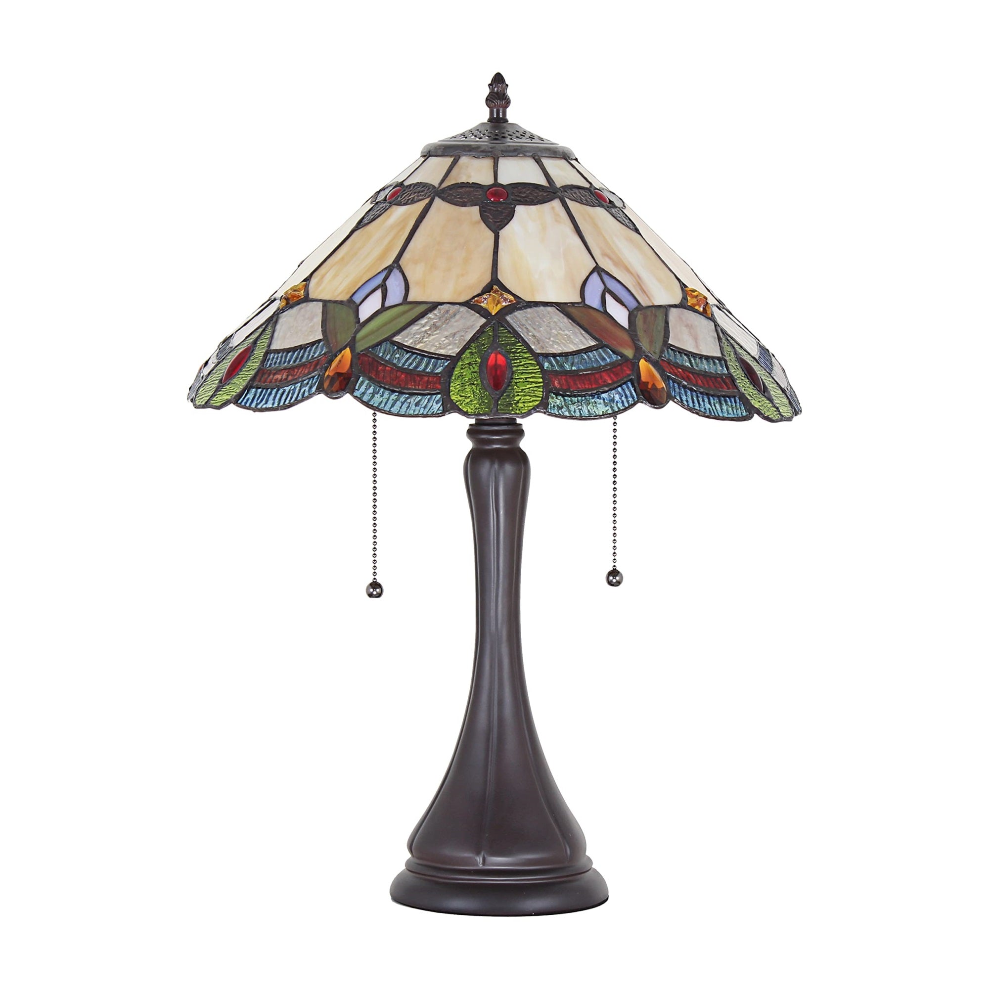 Chloe Ch35654Af16-Tl2 16&quot; Shade Tiffany-Style 2 Light Table Lamp, 21.3 X 15.7 X 15.7, Multicolor