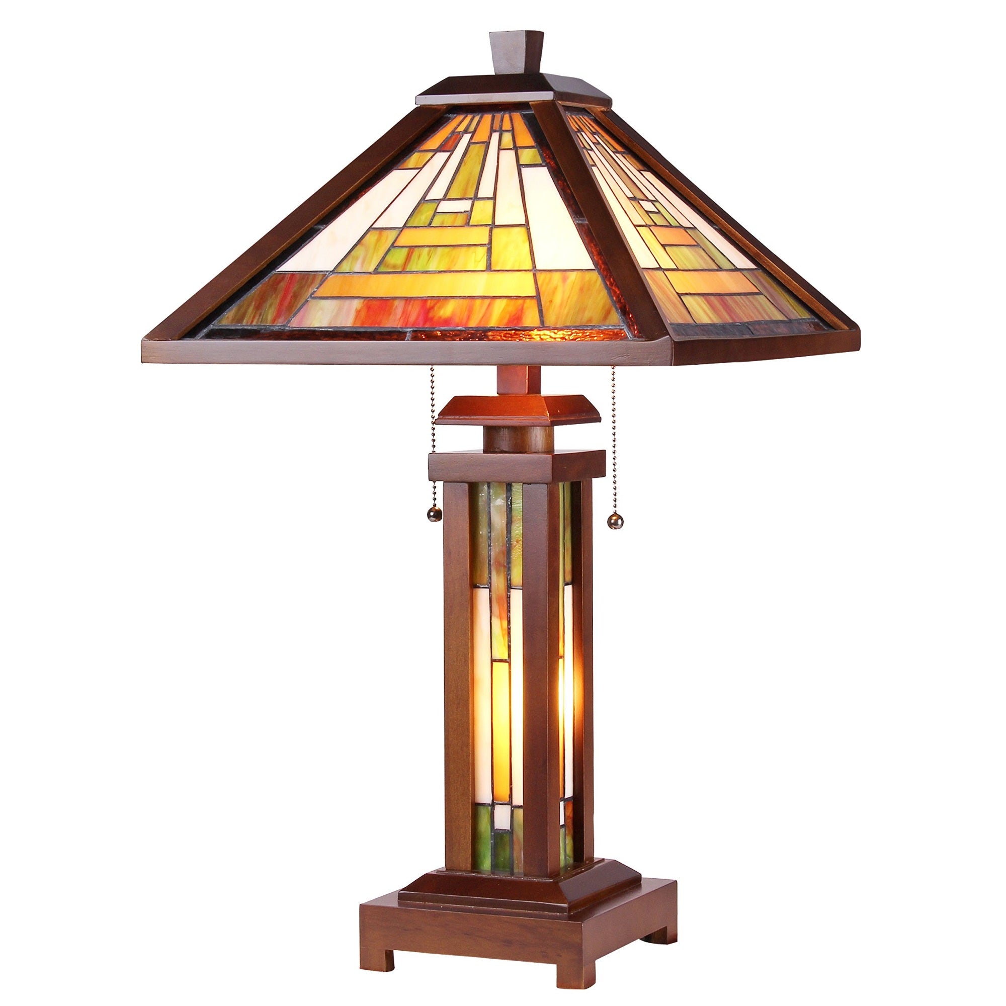 Chloe Ch35829Wm15-Dt3 Gawain Double Lit Table Lamp, One Size, Multicolor