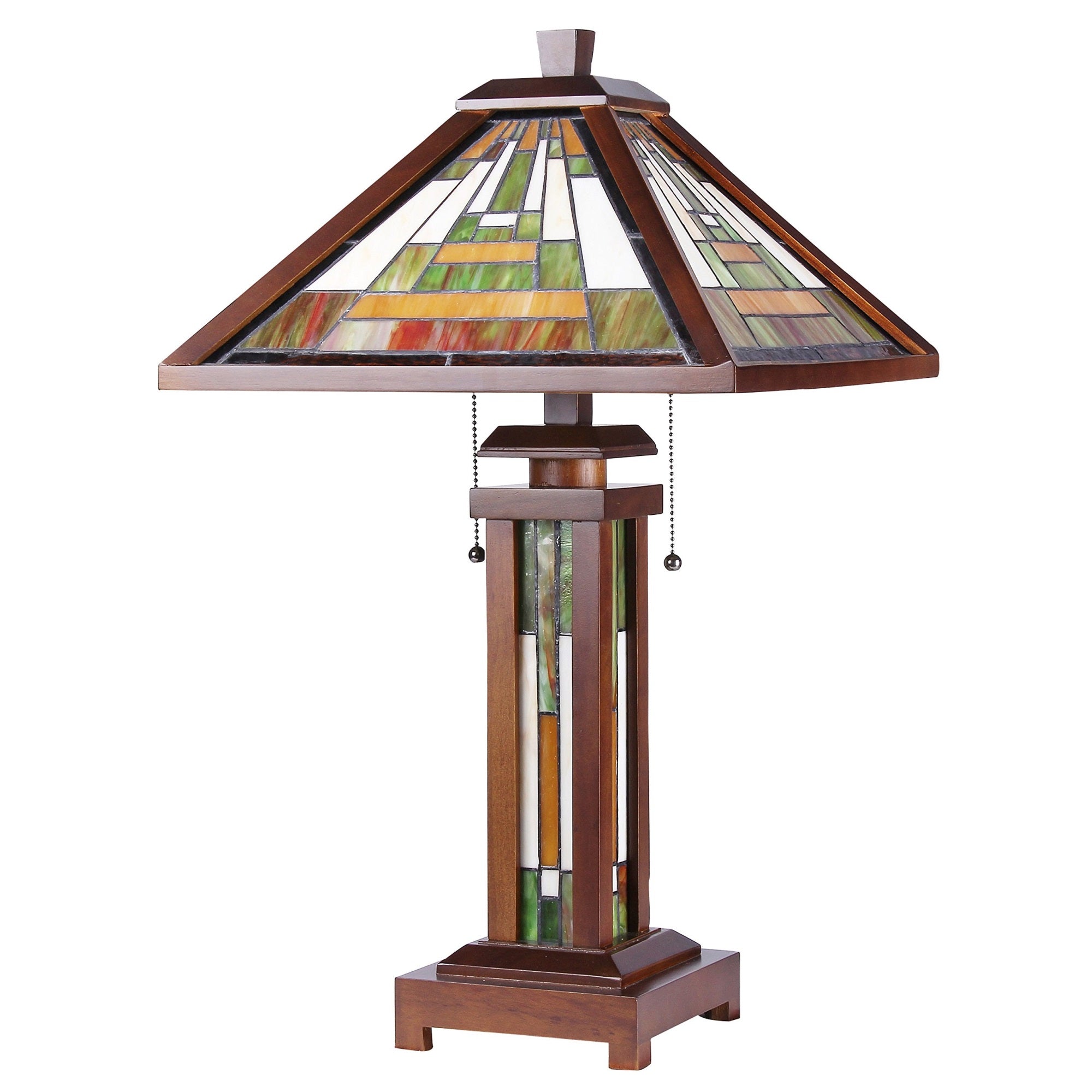 Chloe Ch35829Wm15-Dt3 Gawain Double Lit Table Lamp, One Size, Multicolor