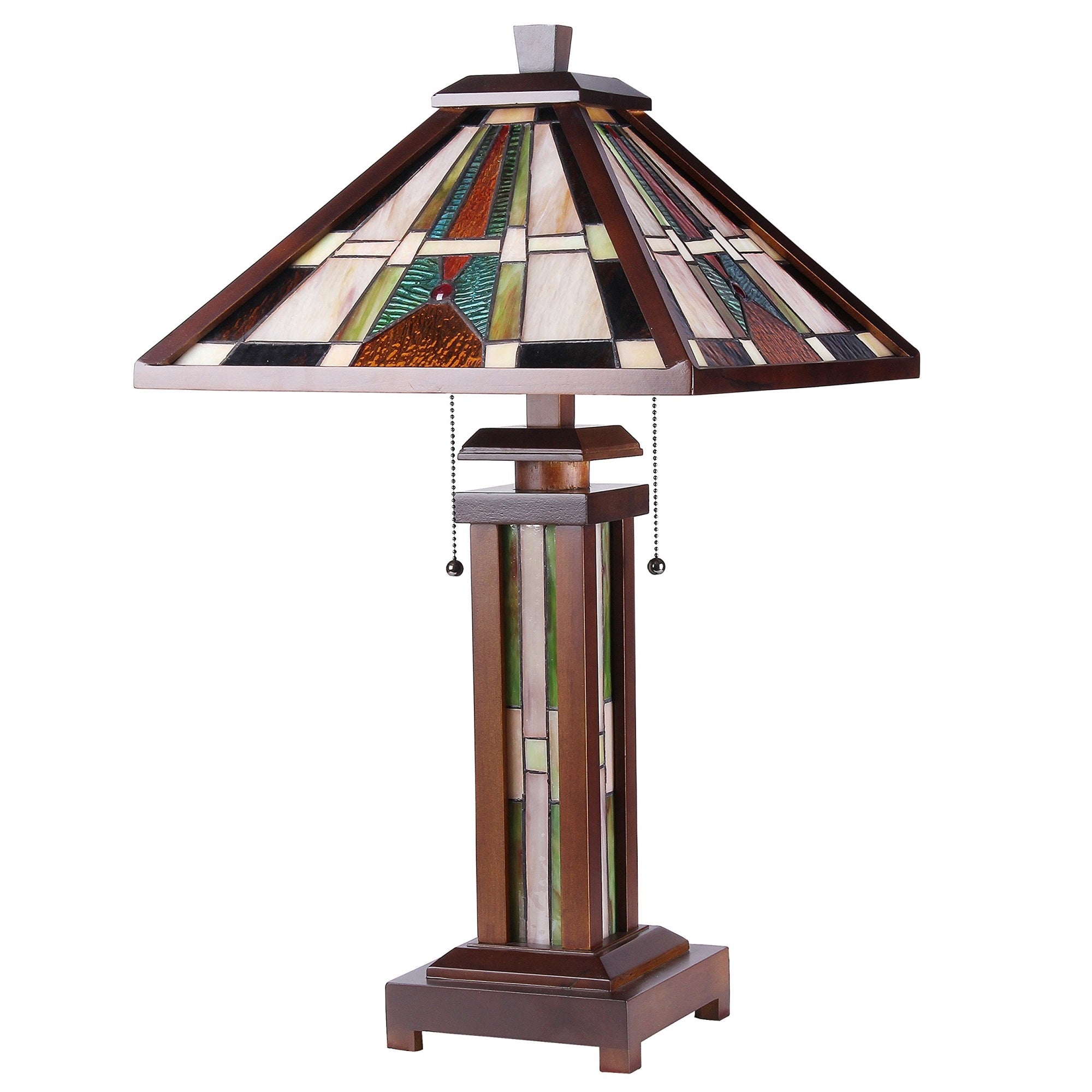 Chloe Ch35831Wm15-Dt3 Percival Double Lit Table Lamp, One Size, Multicolor