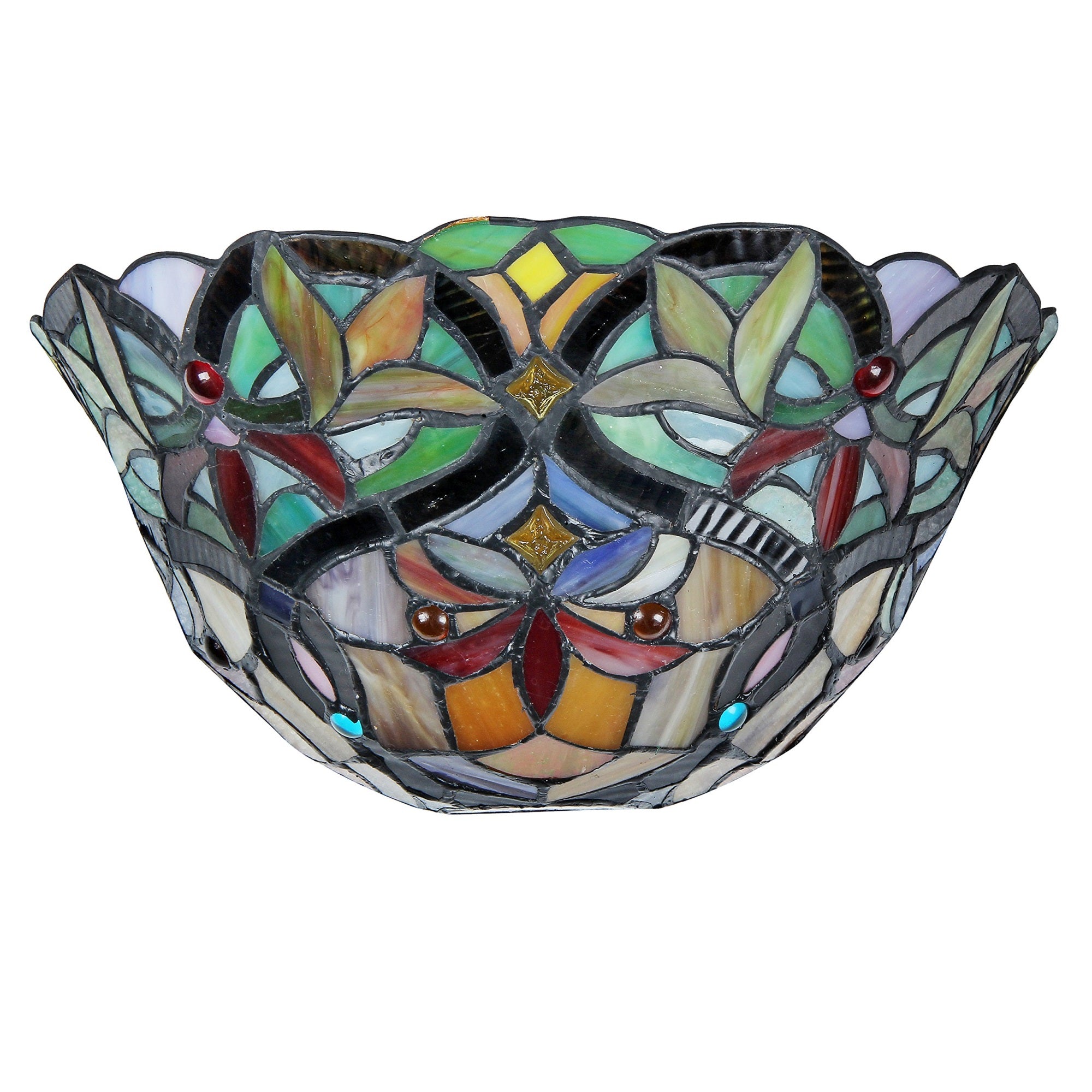 CHLOE Fern Wall Sconce, Glass, Multicolor, Model CH37389VR12-WS1, One Size