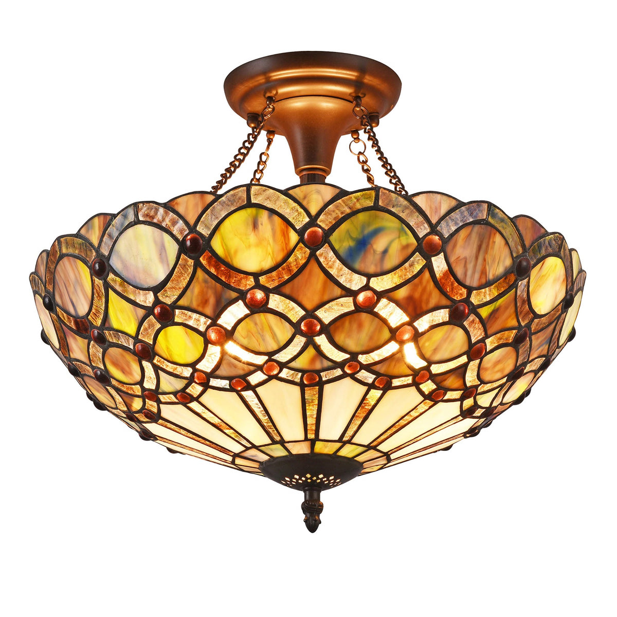 Chloe CH38435GG16-UF2 Semi-Flush Ceiling Fixture, Multi-Colored