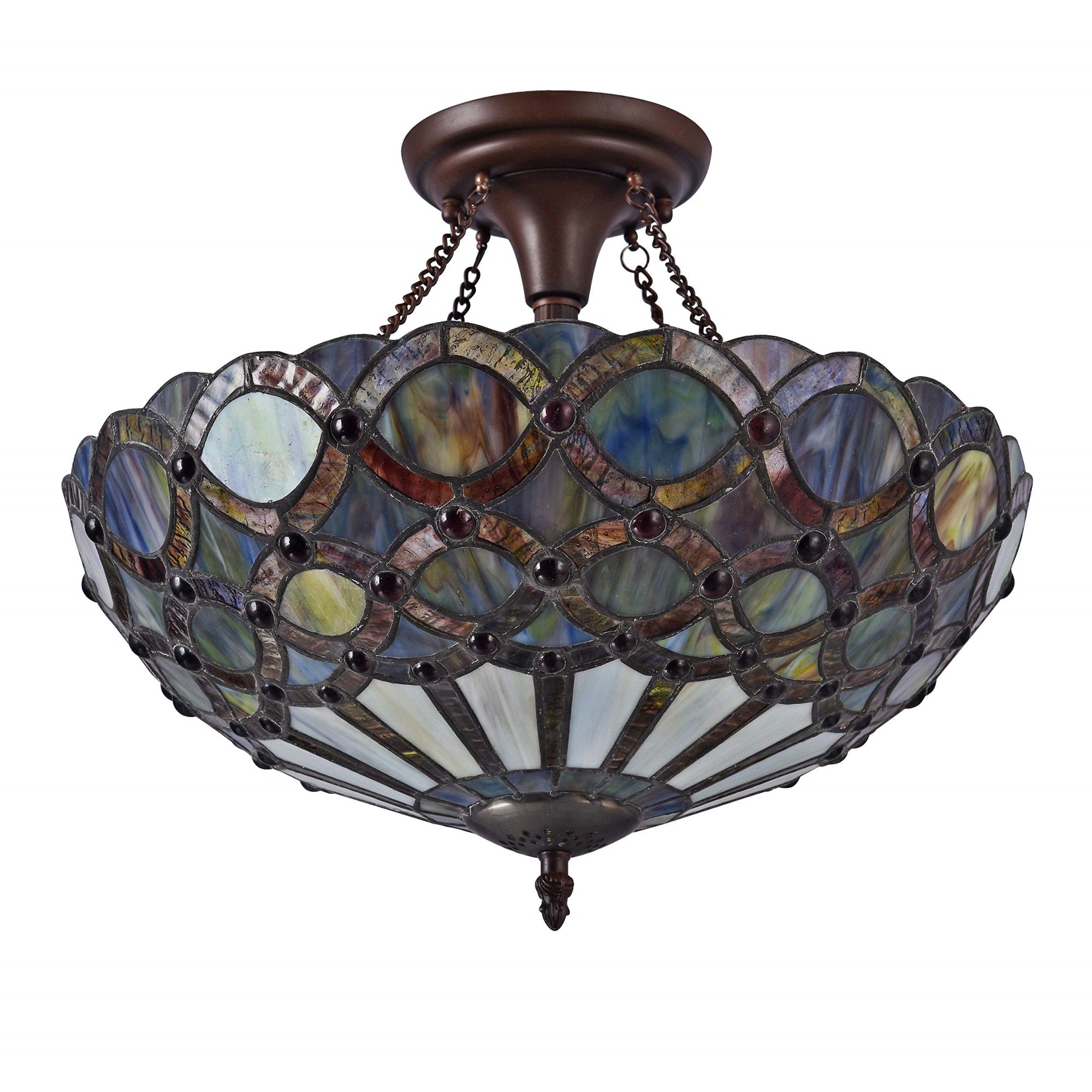 Chloe CH38435GG16-UF2 Semi-Flush Ceiling Fixture, Multi-Colored