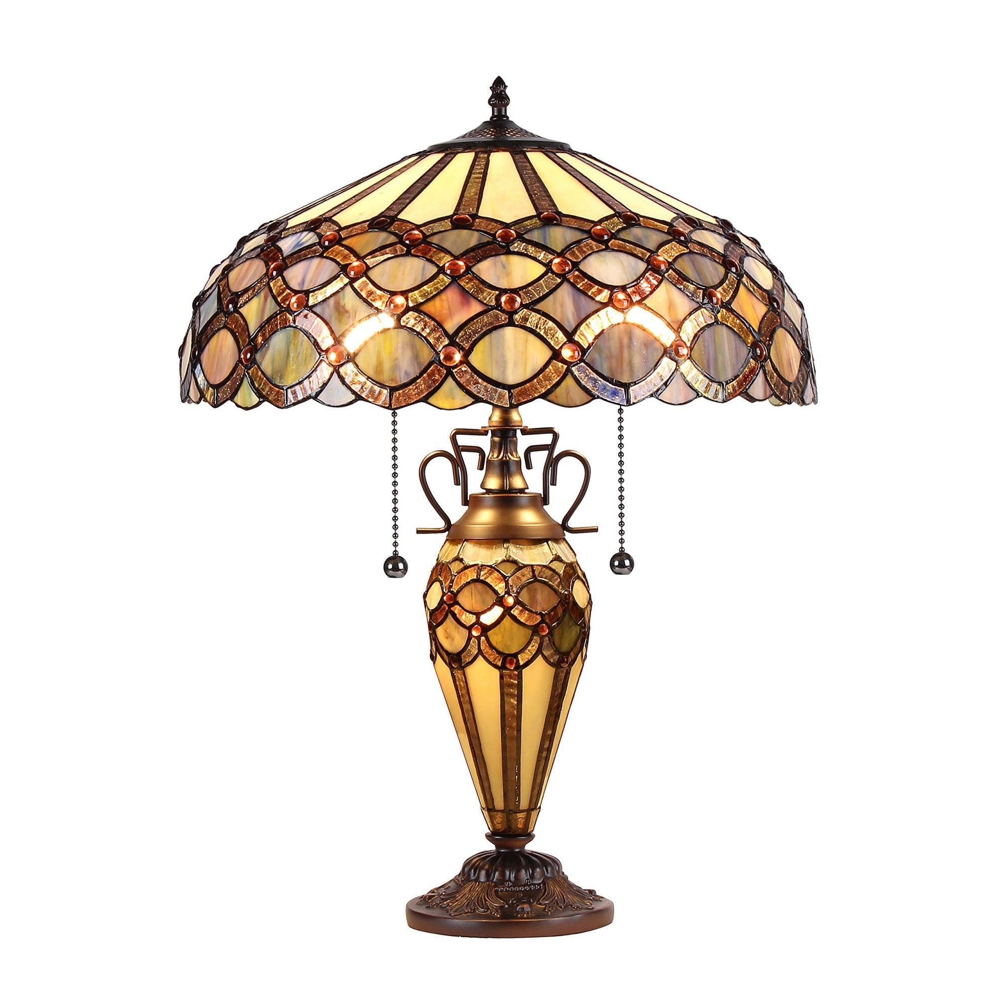Chloe Ch38435Gg18-Dt3 Prisma Tiffany-Style Table Lamp With 18&quot; Shade, 25.2 X 18.1 X 18.1, Multicolor