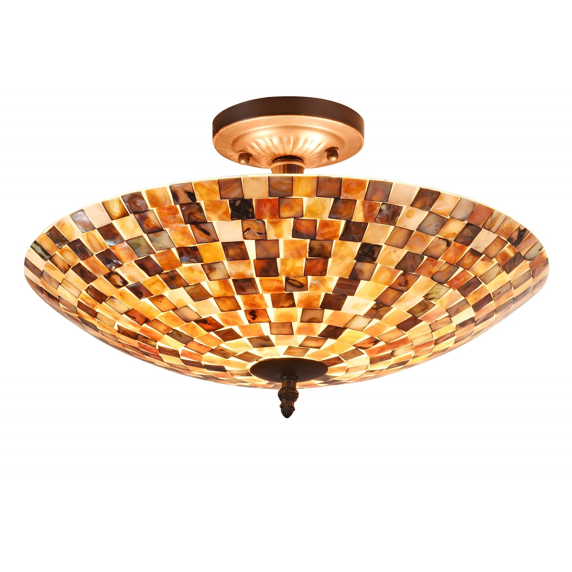 Chloe Semi-Flush Ceiling Fixture, Model CH3CD28BC16-UF2, Glass, Multicolor