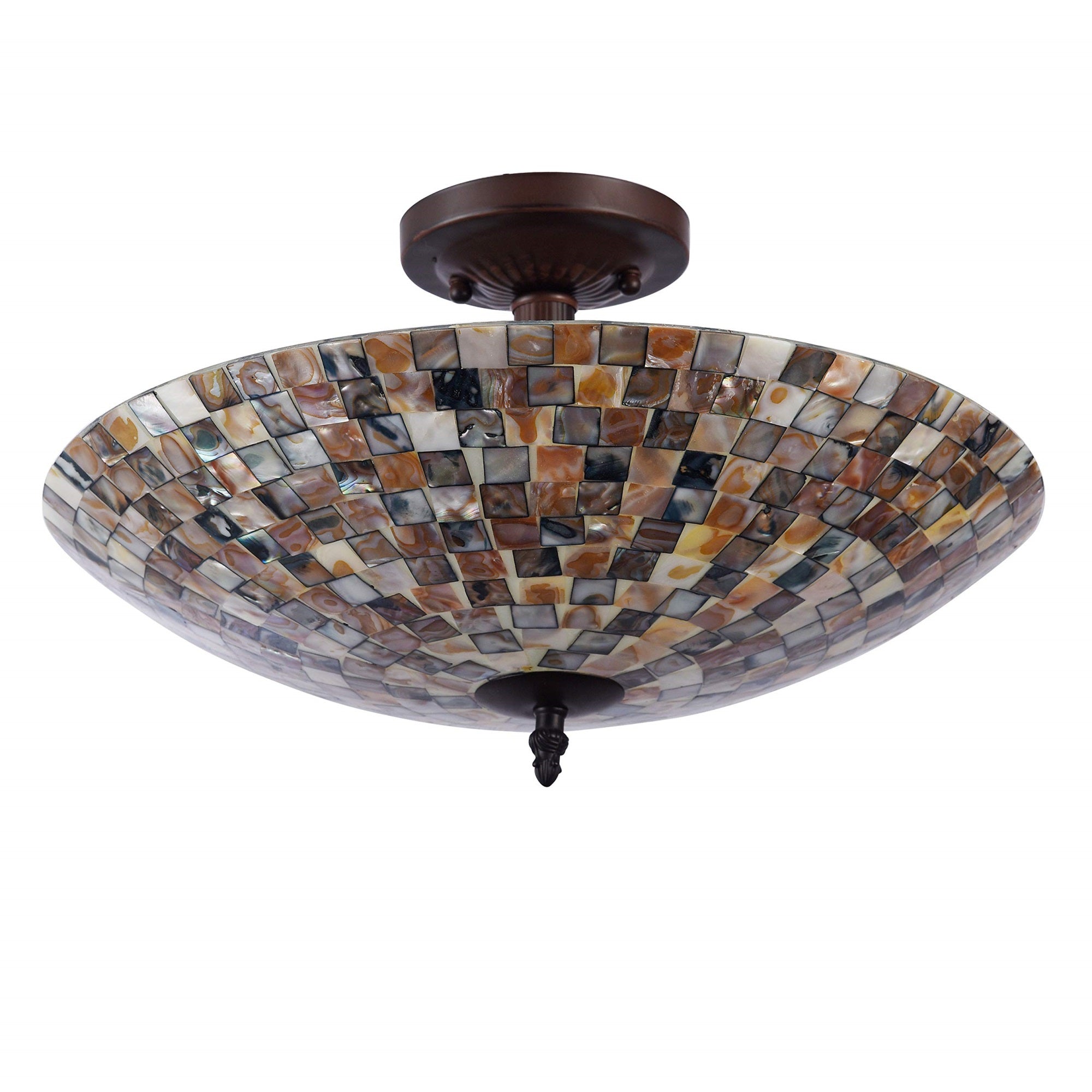 Chloe Semi-Flush Ceiling Fixture, Model CH3CD28BC16-UF2, Glass, Multicolor