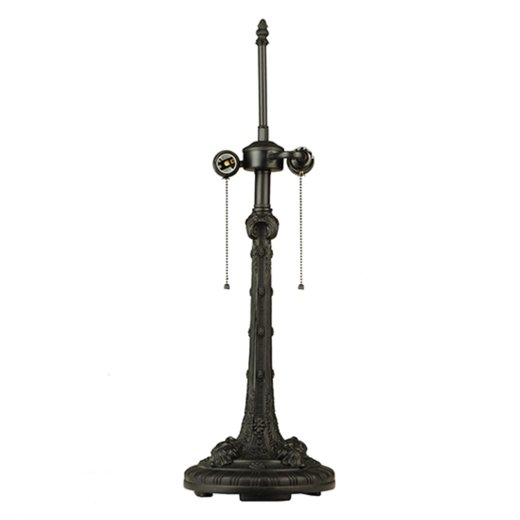 Meyda Tiffany Two Light Table Base, Floral Collection, 8 inches, Metal, Bronze, Model 126080