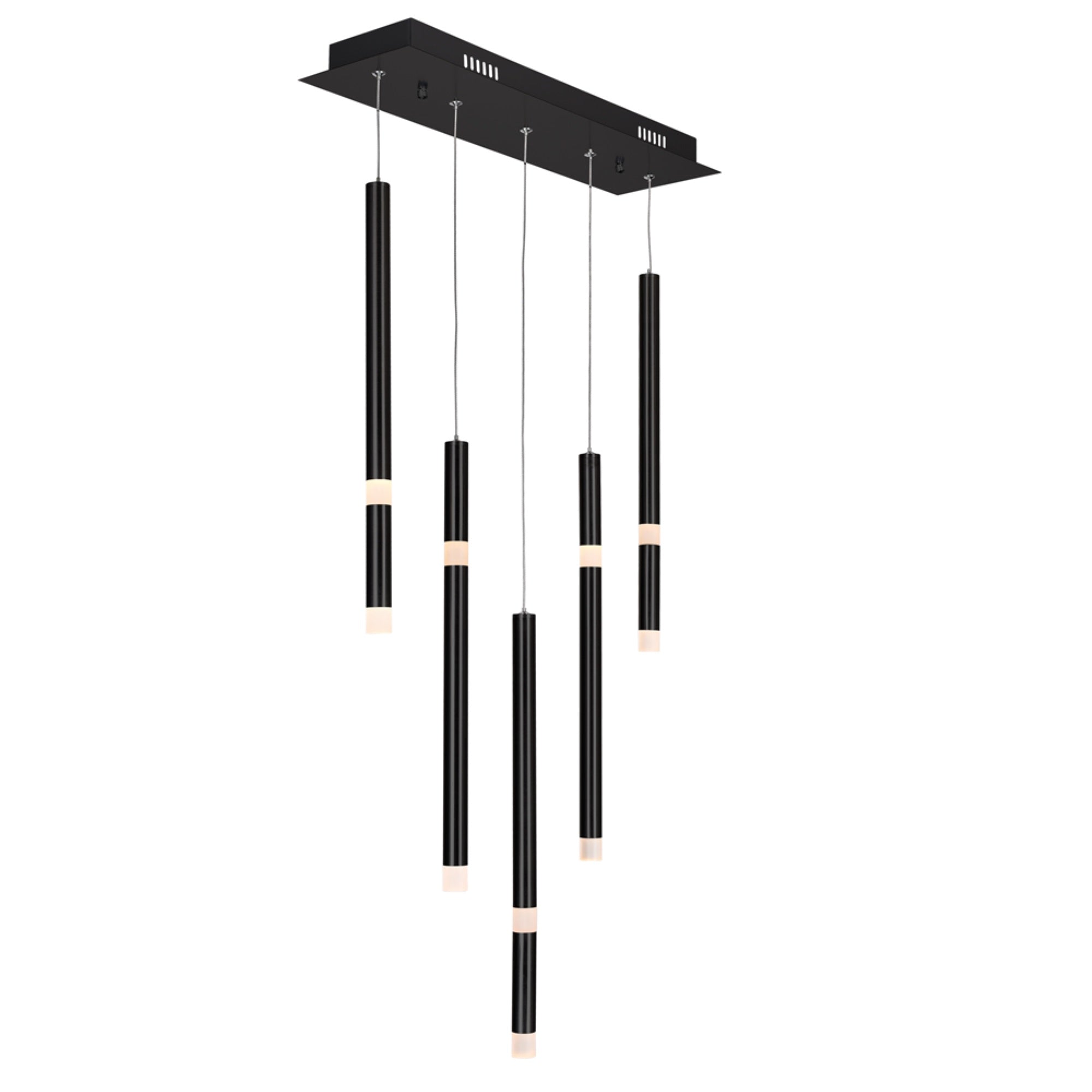 5 Light LED Chandelier with Black finish