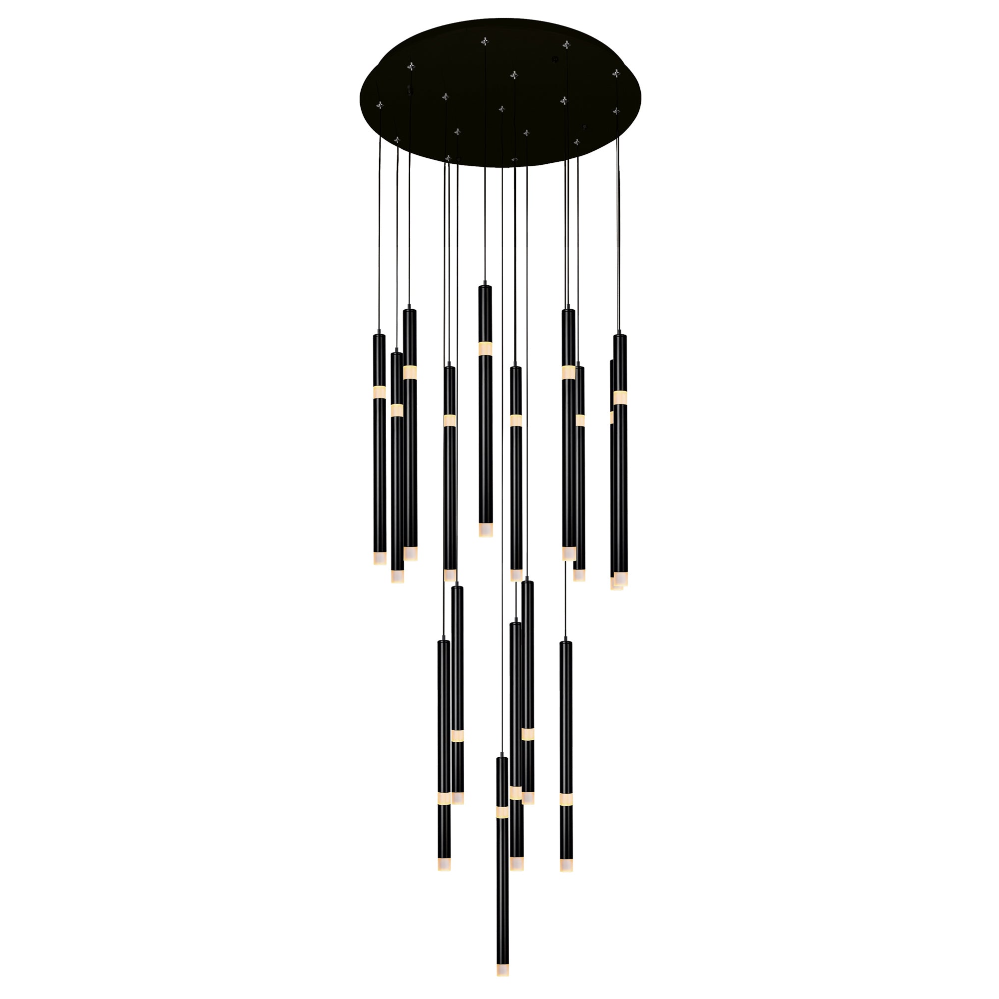 16 Light LED Chandelier with Black finish