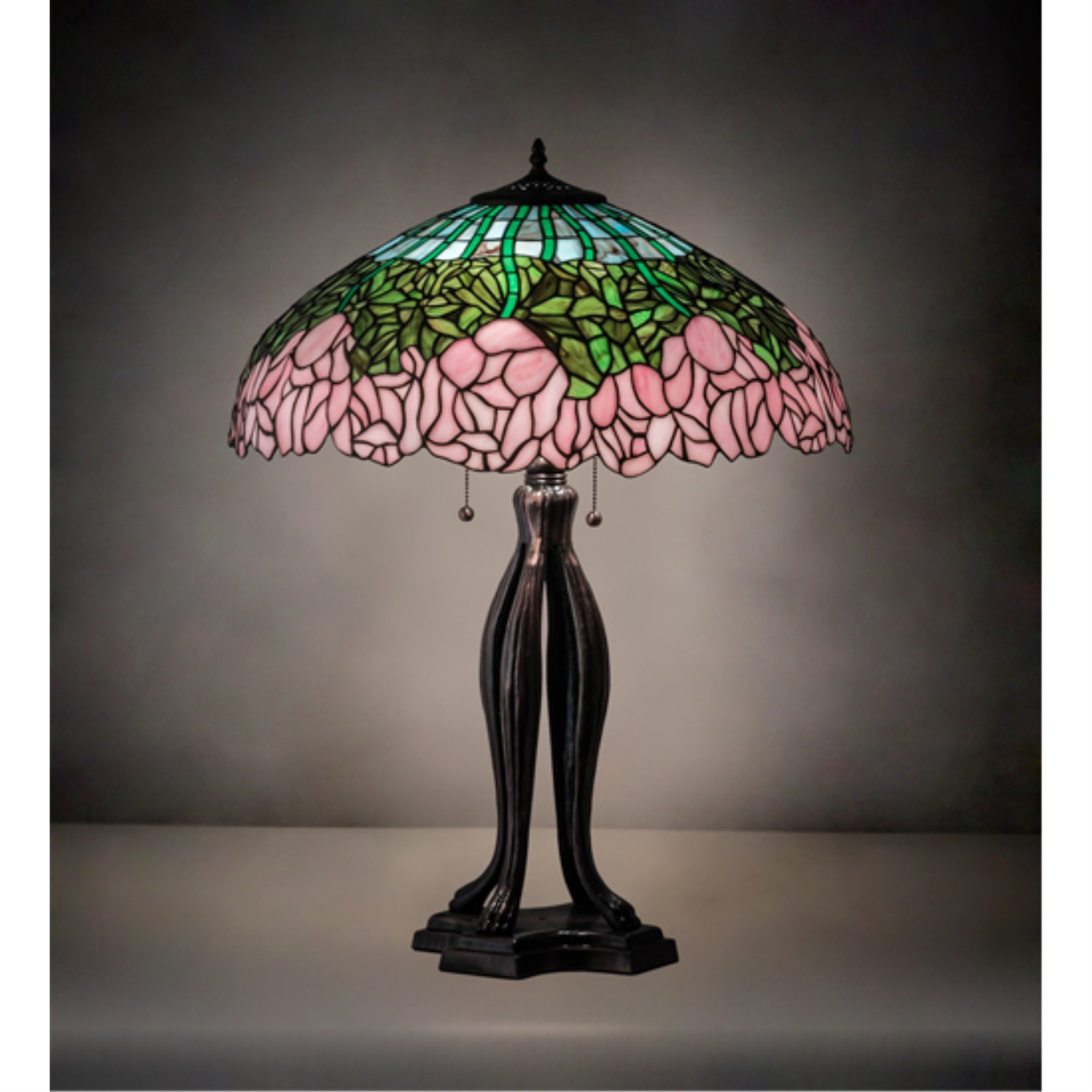 30 inch High Cabbage Rose Table Lamp