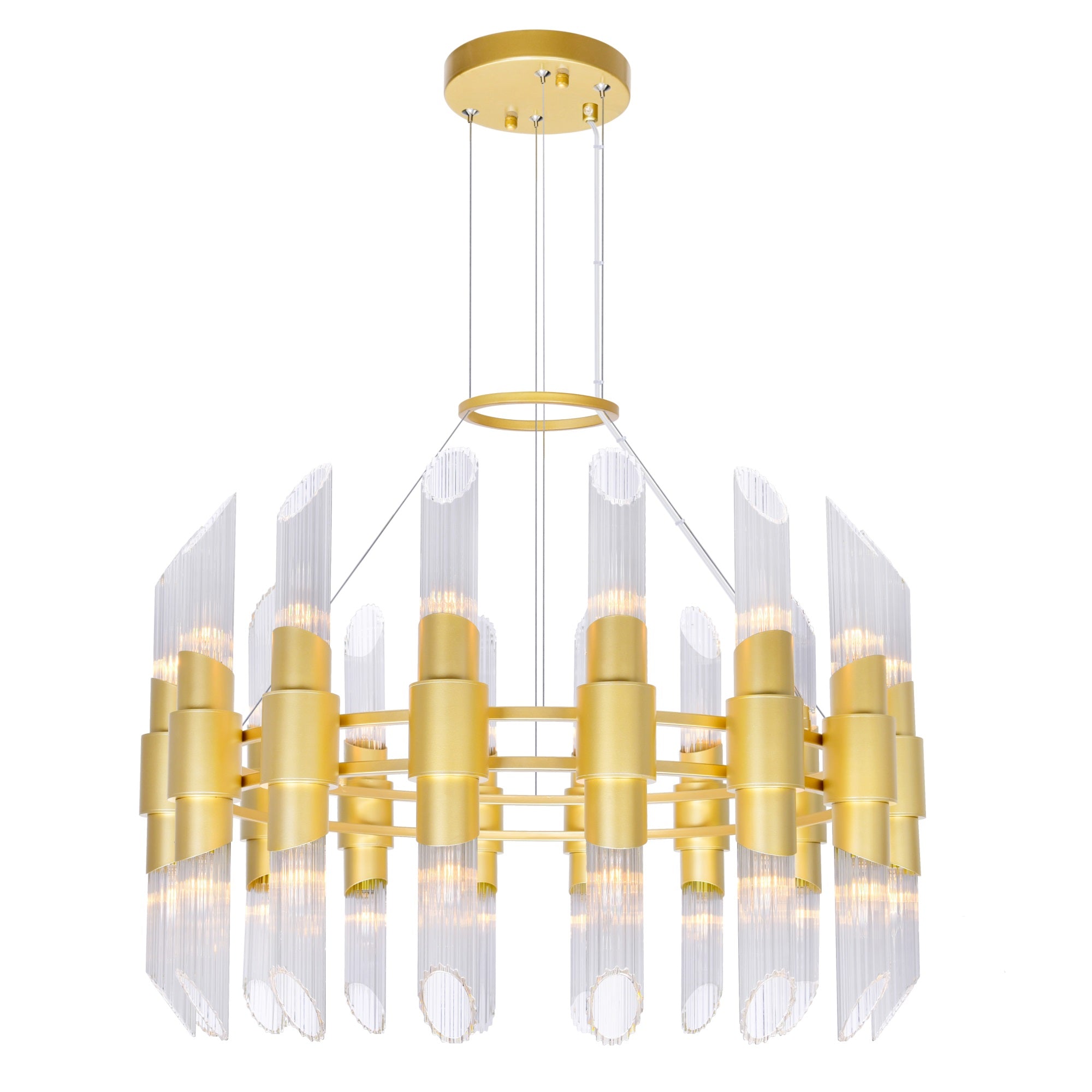 Cwi Lighting Croissant 32-Light Satin Gold Contemporary Metal Chandelier