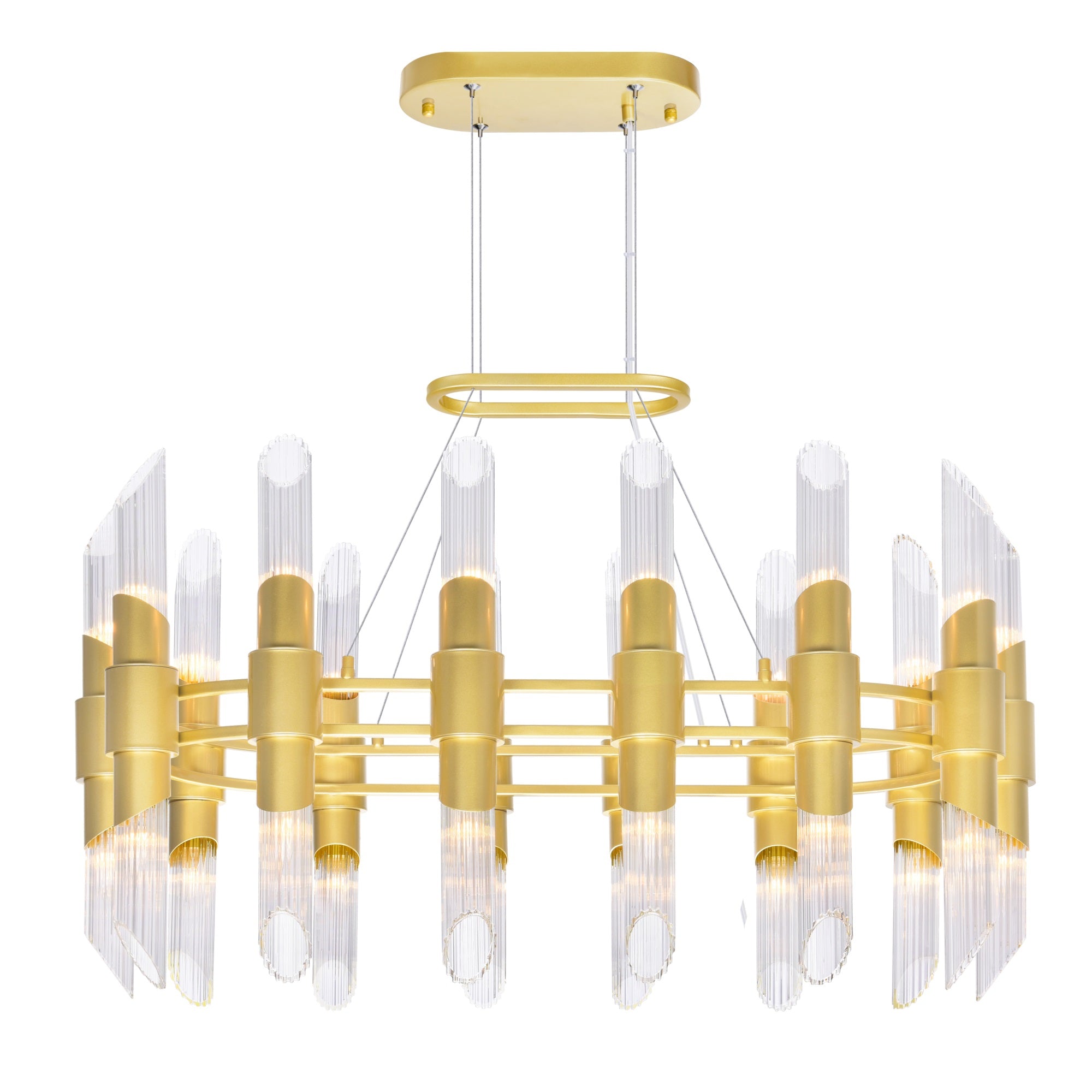 Cwi Lighting Croissant 28-Light Gold Metal Chandelier - Contemporary Design