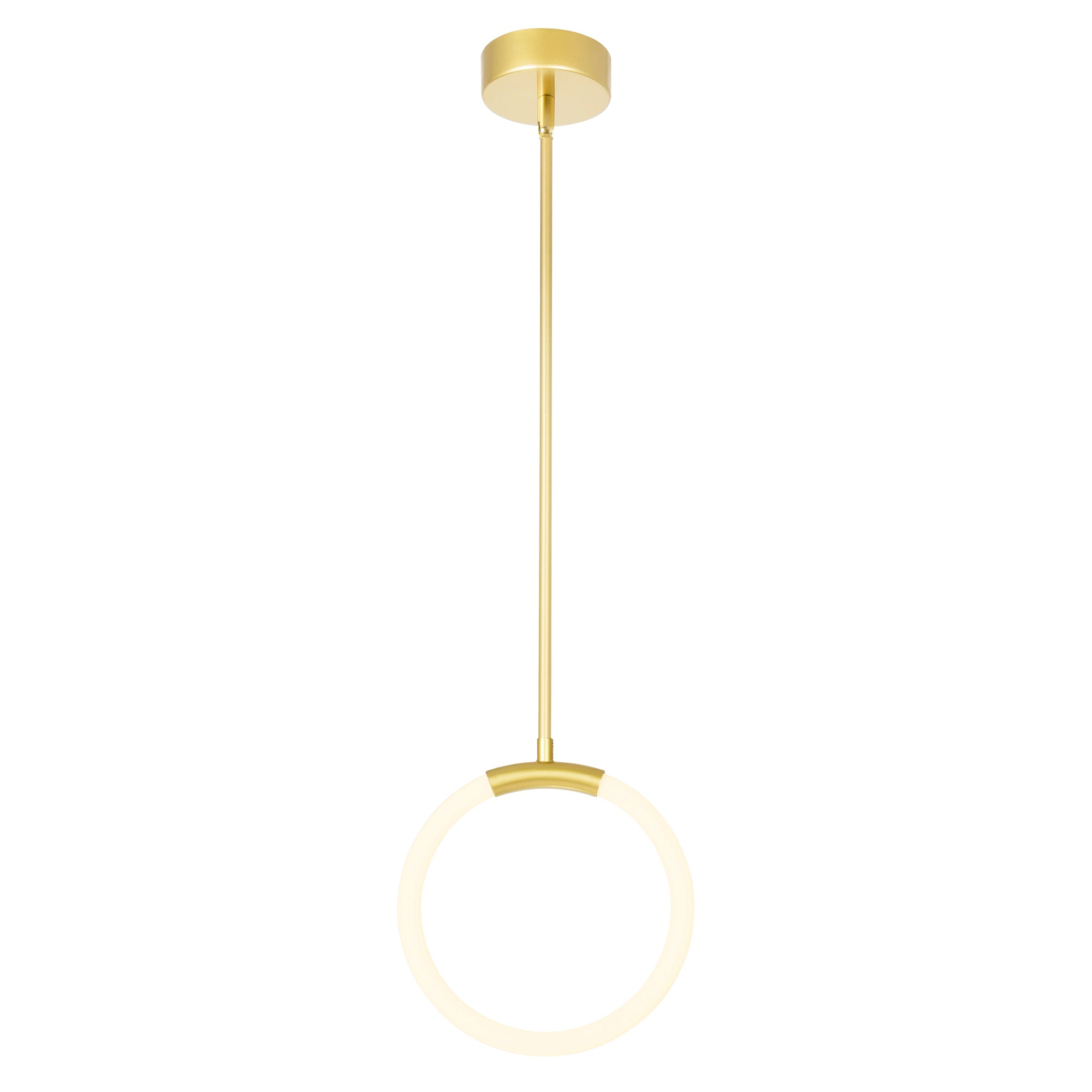 1 Light LED Pendant with Satin Gold finish