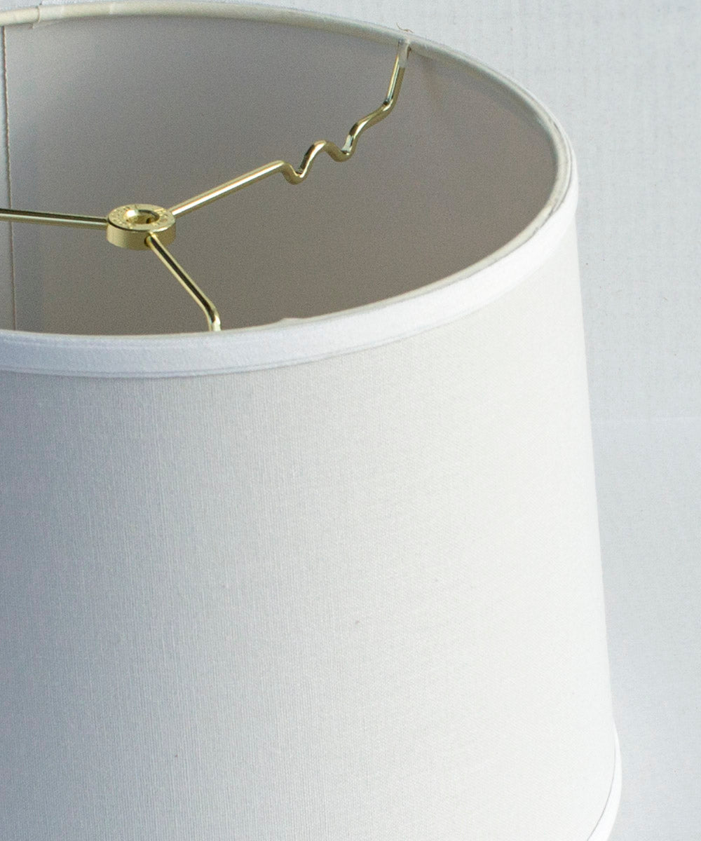 14"W x 10"H White Linen Drum Lampshade