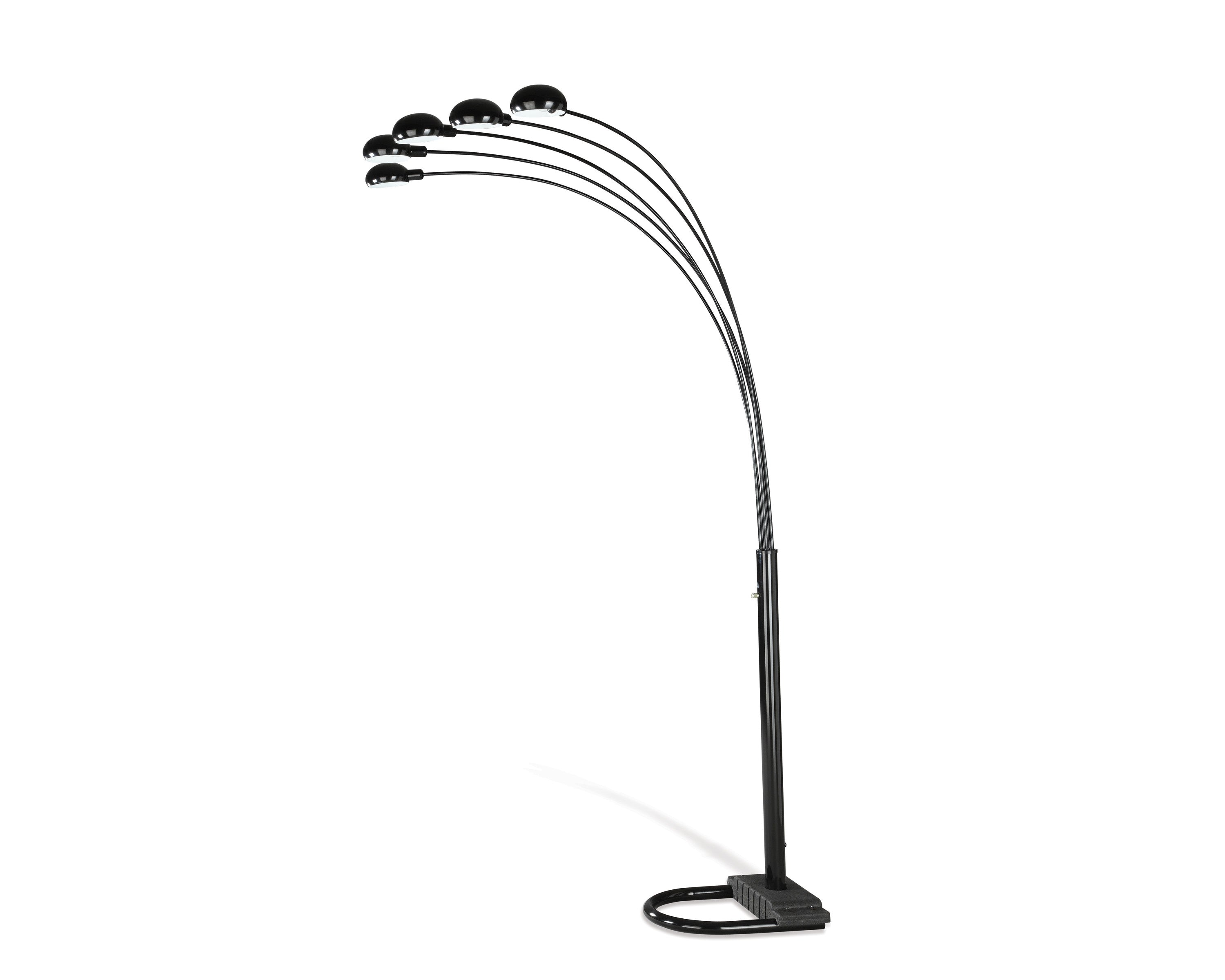 Coaster Home Furnishings 5-Light Satin Black Floor Lamp, 86&quot;H (1297A)