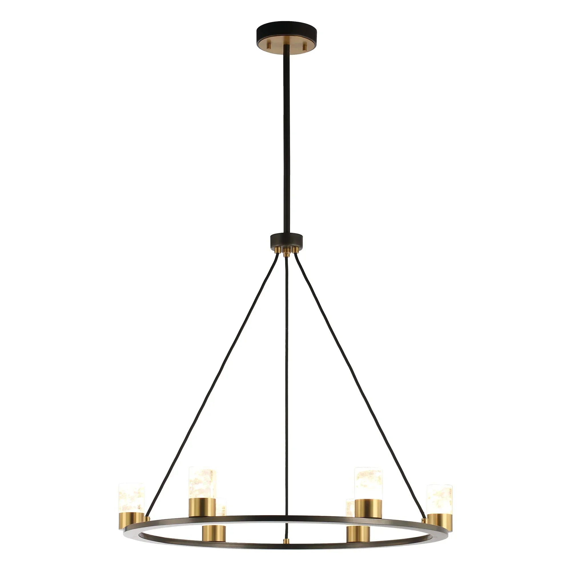 Perimost 31 Inch Alma 6-Light Black Modern Luxury Chandelier