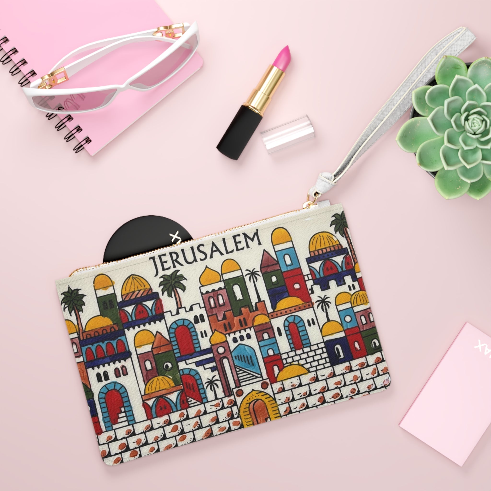 Large* Jerusalem City Themed Clutch Bag, Stylish Purse