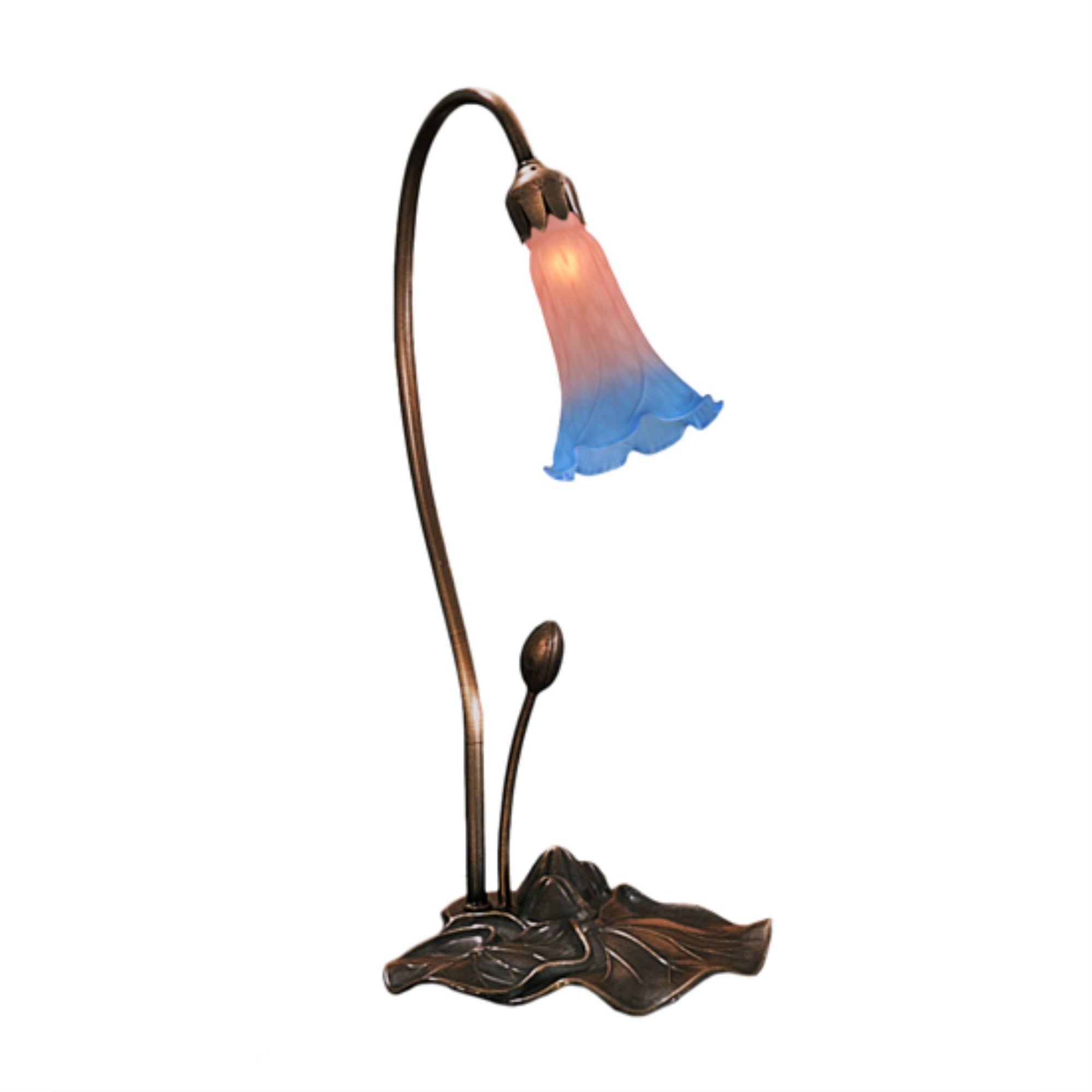 16 inchH Pink/Blue Pond Lily Accent Lamp