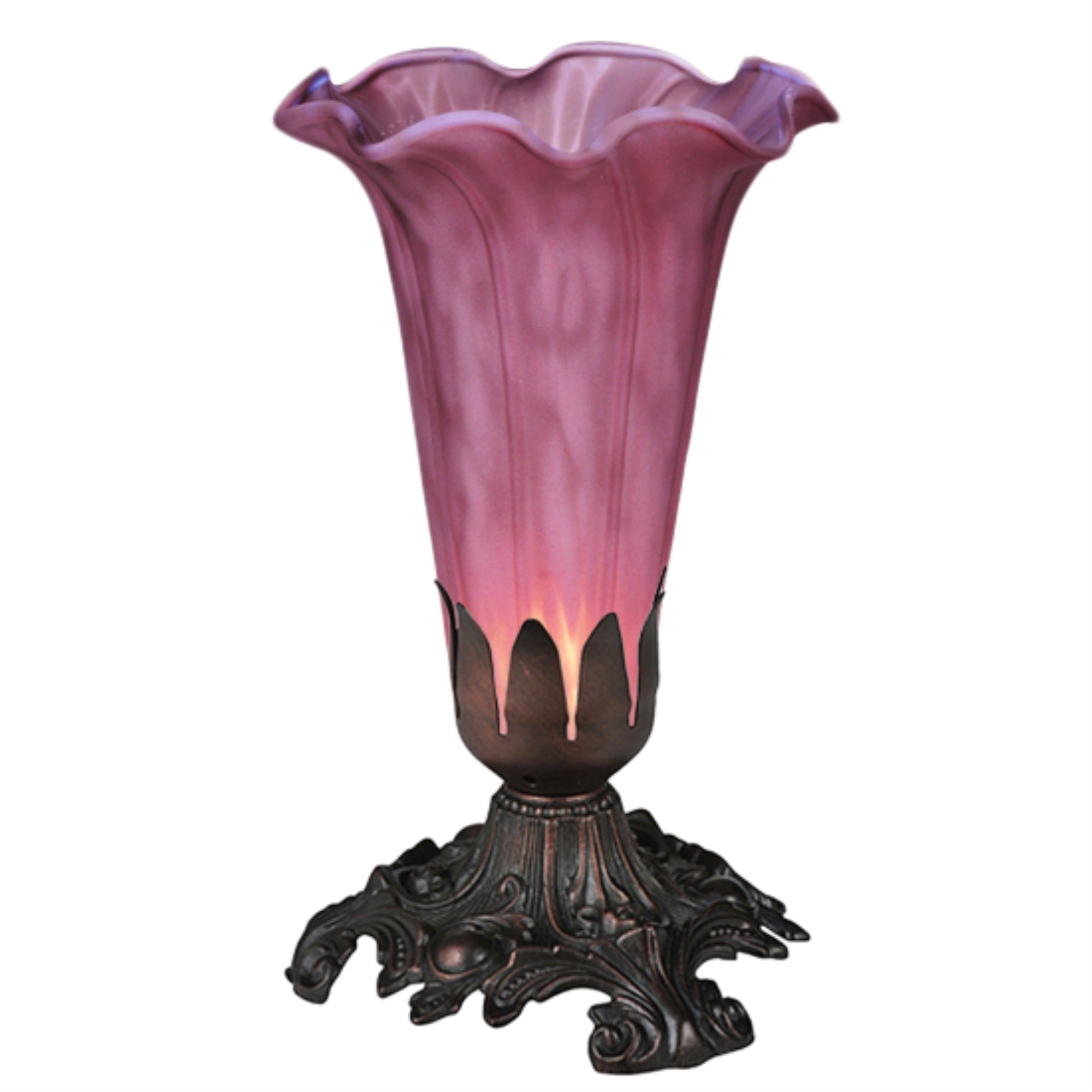 Meyda Tiffany Lighting 7in Metal Lavender Table Lamp Model 13502