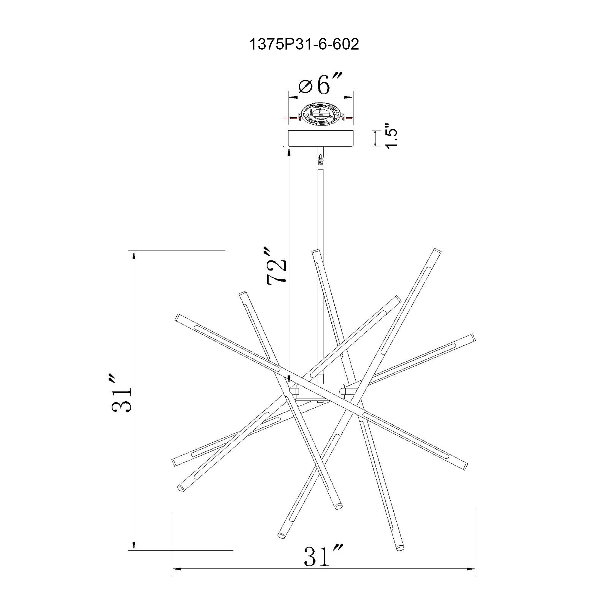 Oskil LED Integrated Chandelier With Satin Gold Finish
