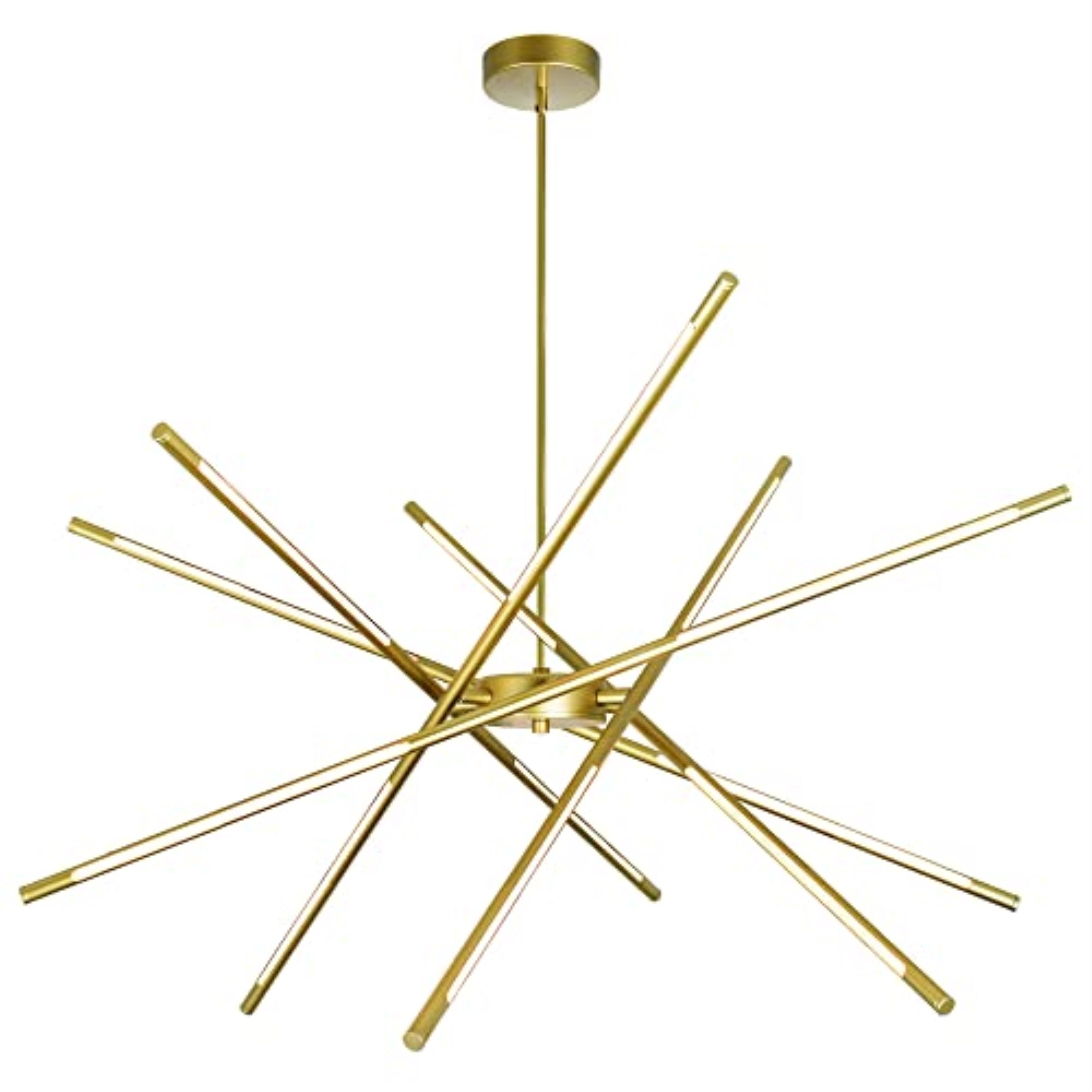 CWI Lighting Oskil LED Chandelier, Metal, Satin Gold, Model 1375P43-6-602