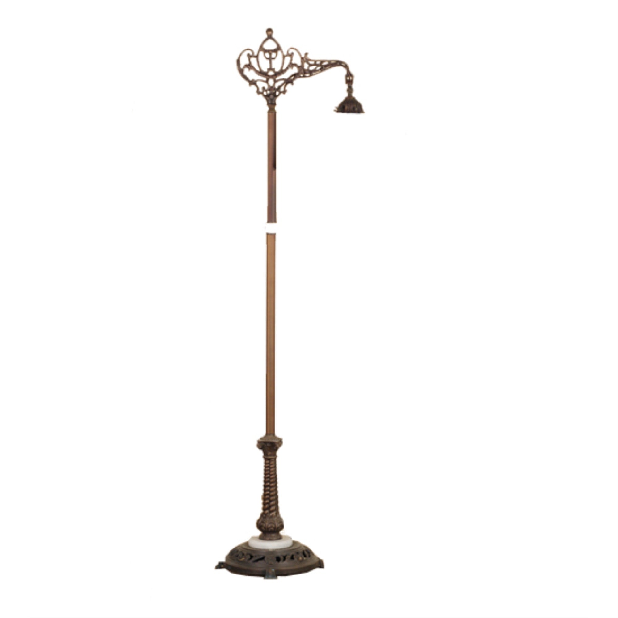 59 inchH Mahogany Bronze 1 LT Bridge Arm Floor Base
