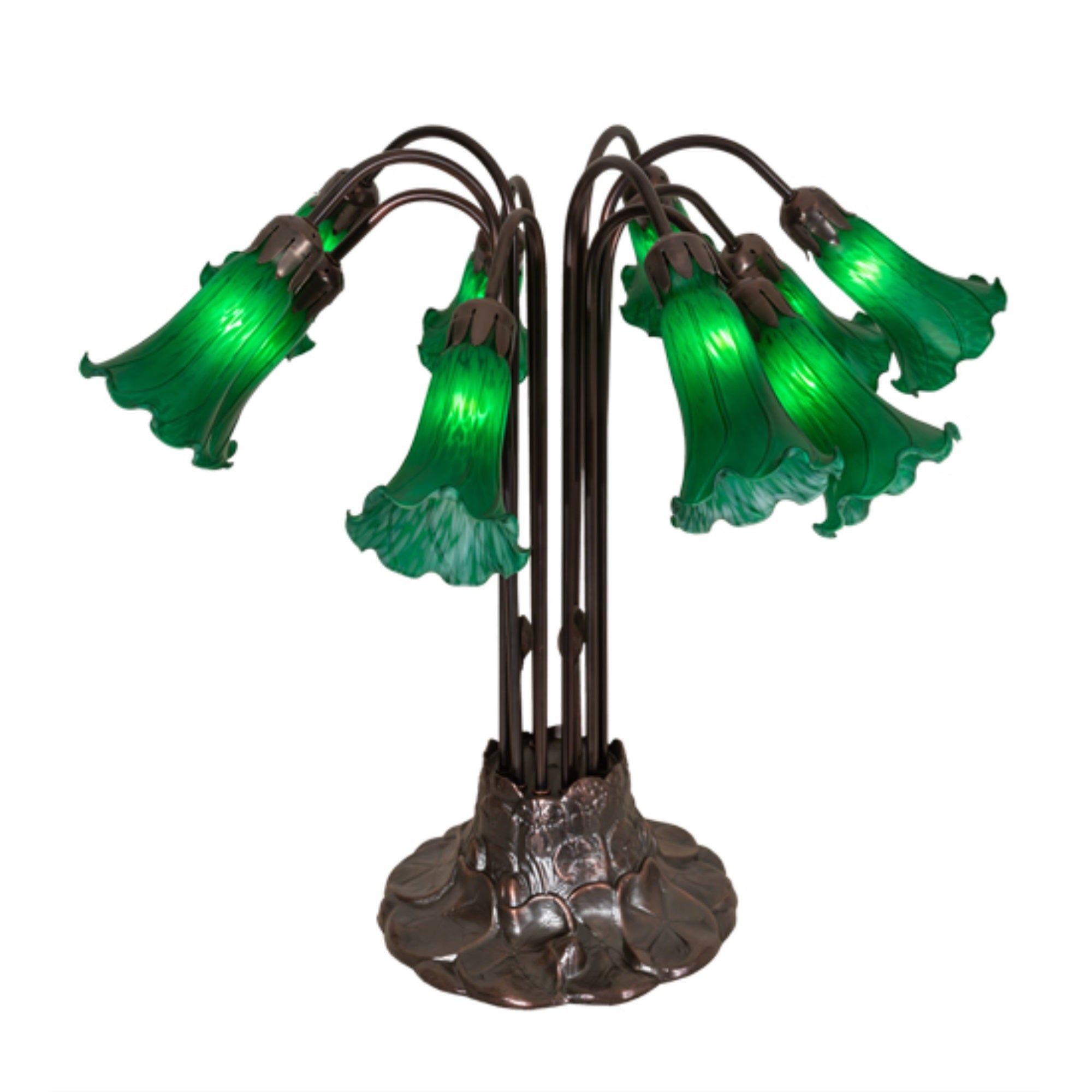 22 inchH Green Pond Lily 10 LT Table Lamp