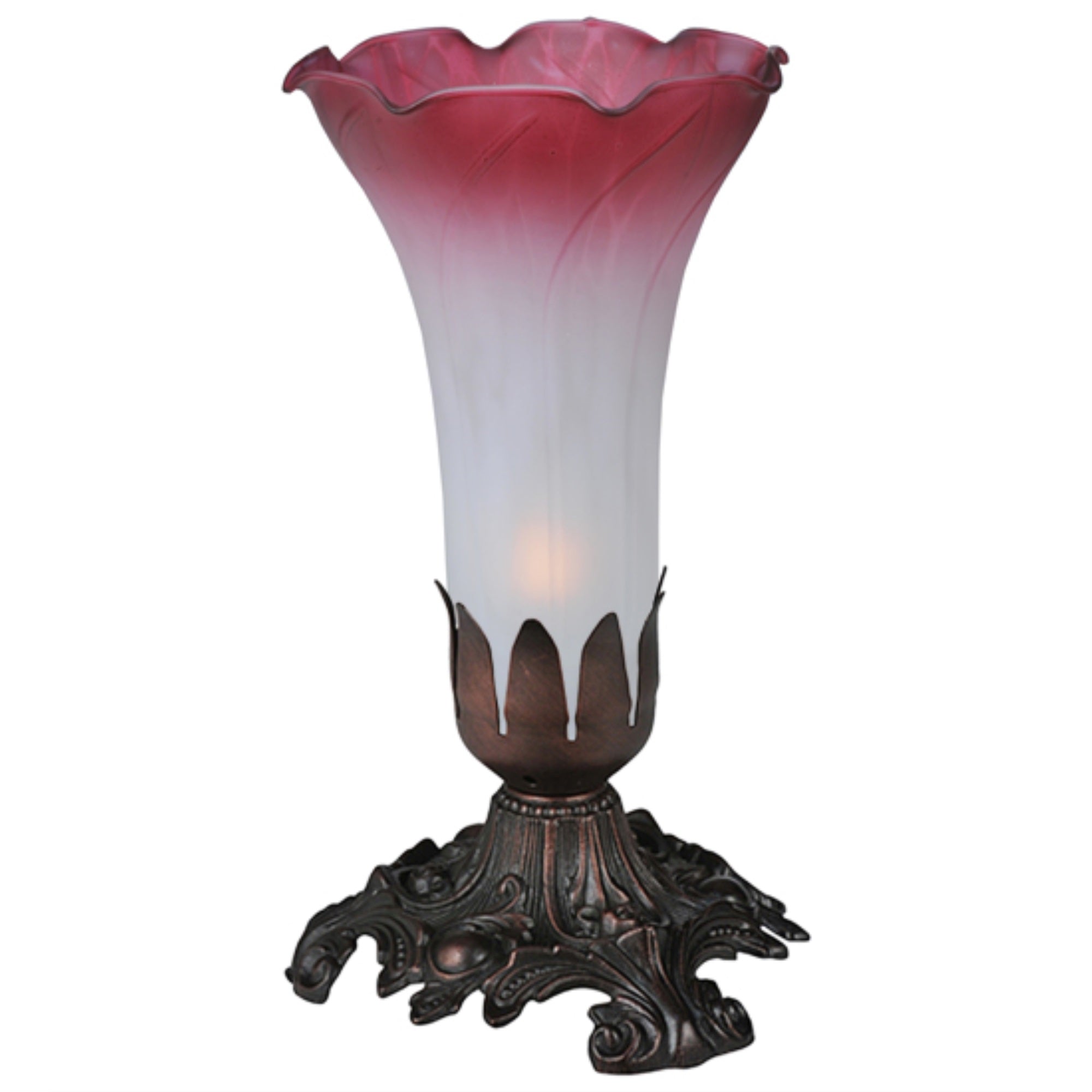 Meyda Tiffany Lighting Fixture, 7in Metal Design, Pink/White Finish, Model 14468